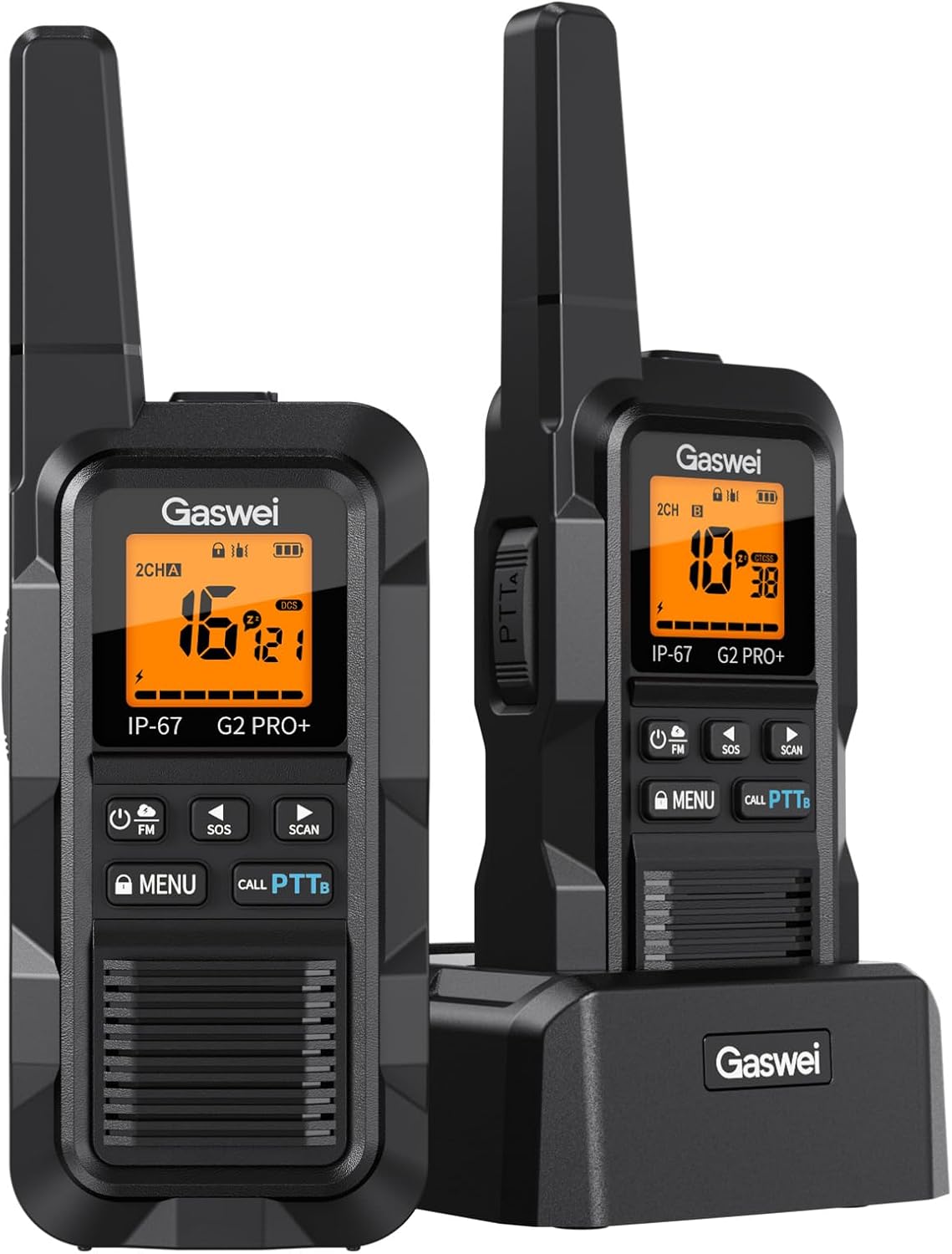 Professionelle Walkie-Talkies, 2 Pack-Black