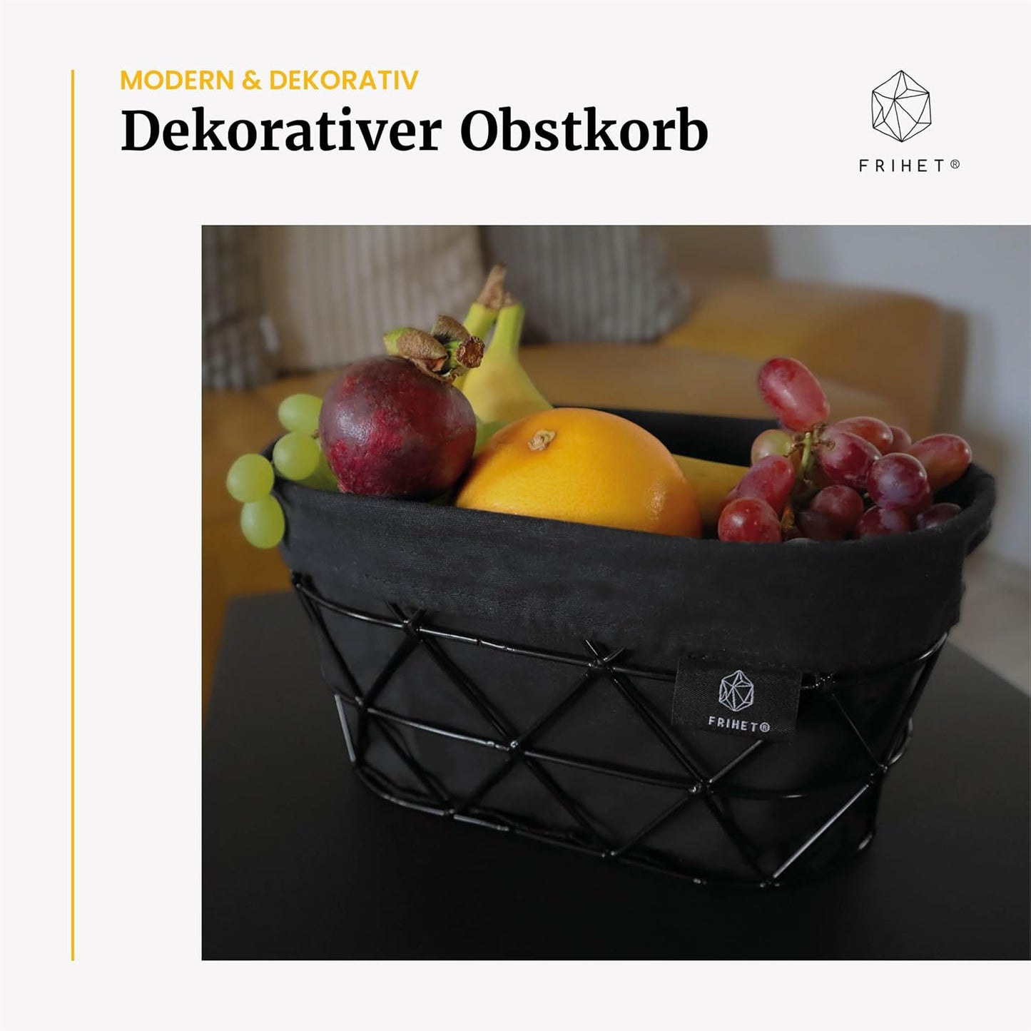 Brotschale und Obstschale, Raute schwarz