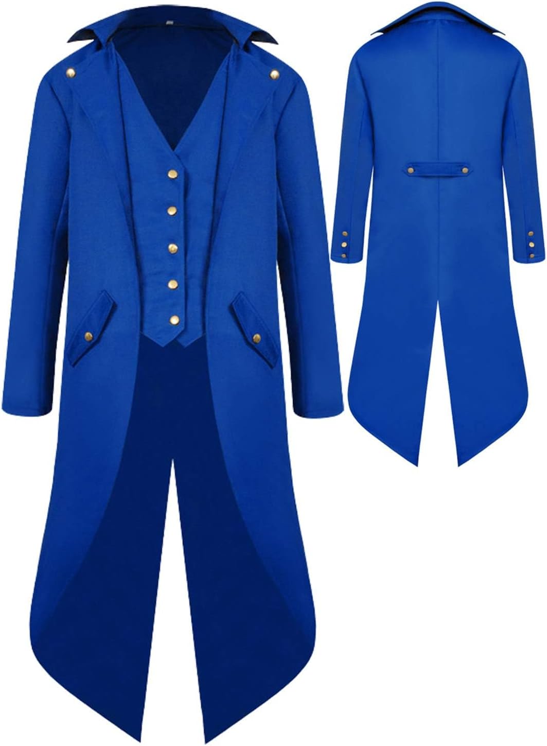 Mittelalter Steampunk Frack für Herren, Blau S