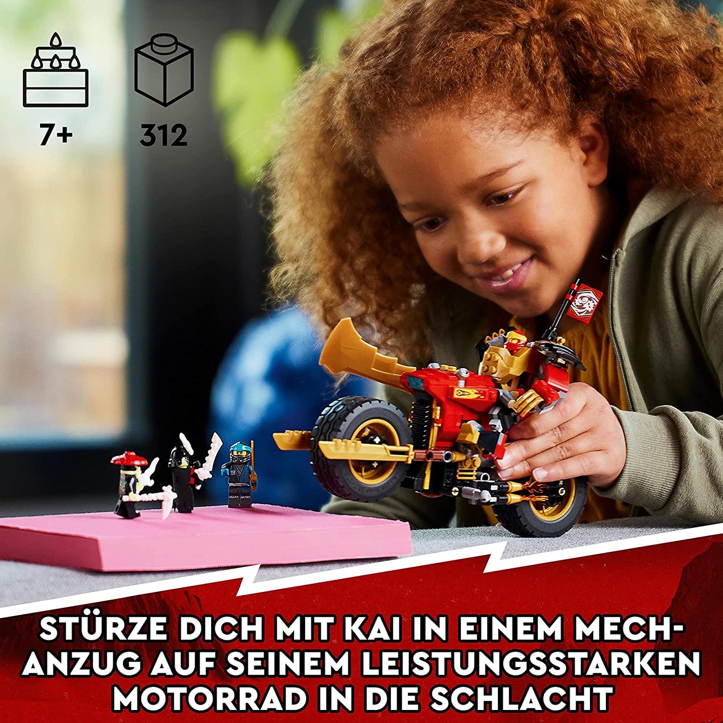 71783 Ninjago Kais Mech-Bike EVO, Konstruktionsspielzeug, Single
