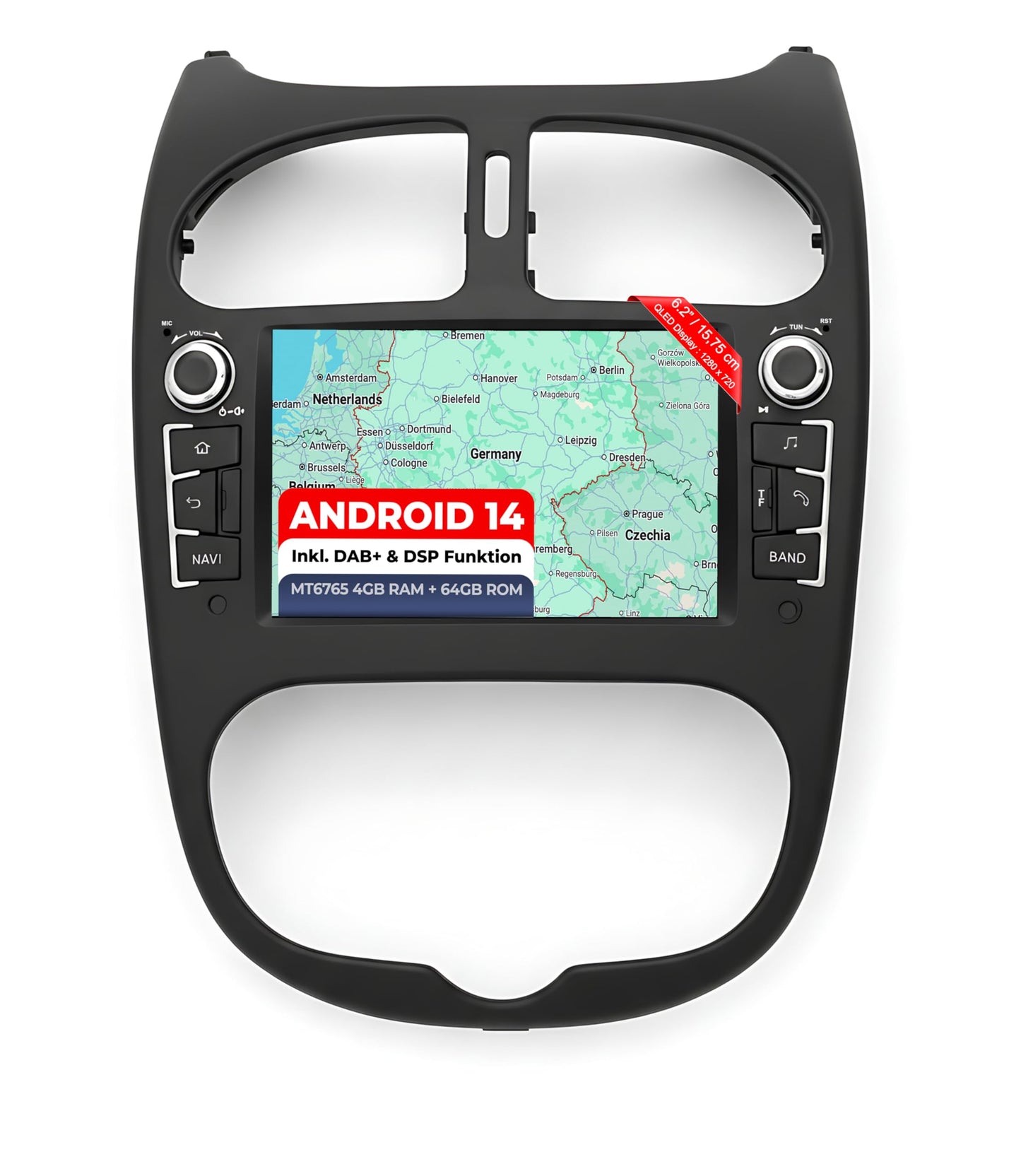 AP6-L2 Android 14 Autoradio mit Navigation & CarPlay für Peugeot 206 / 206CC / 206SW (2000-2016), AP6-L2