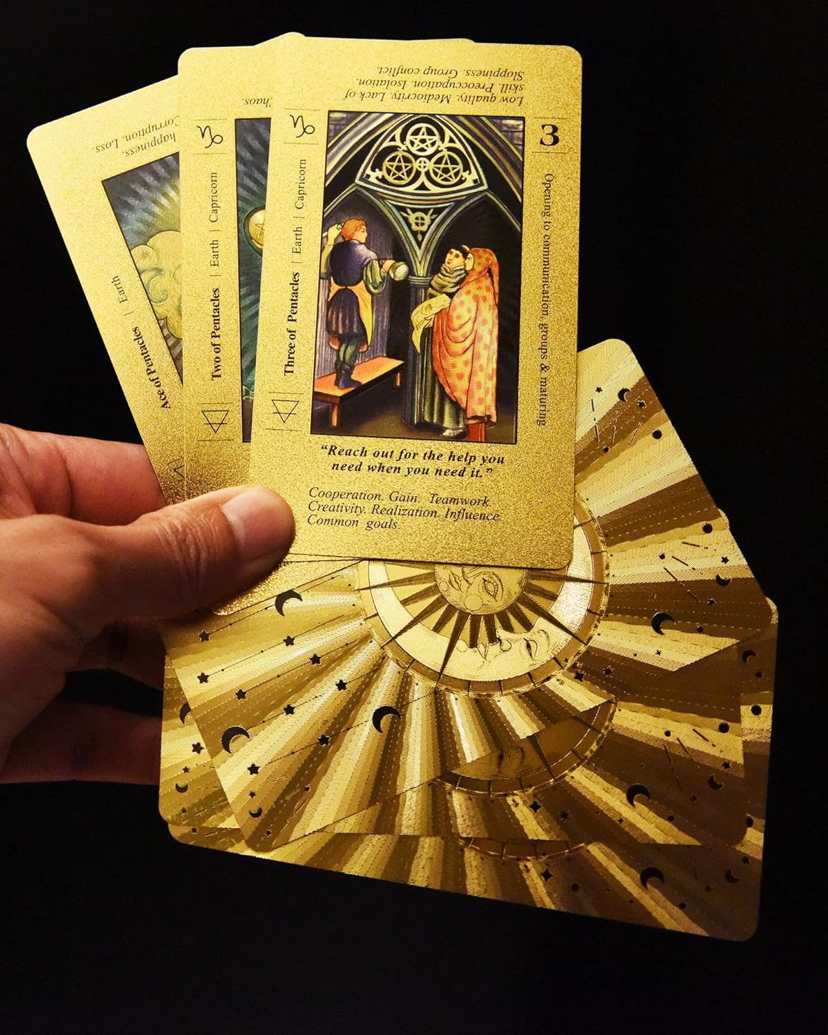 Englisches Waite-Tarot-Deck Sonne, Mond und Sterne, Sonne, Mond und Sterne