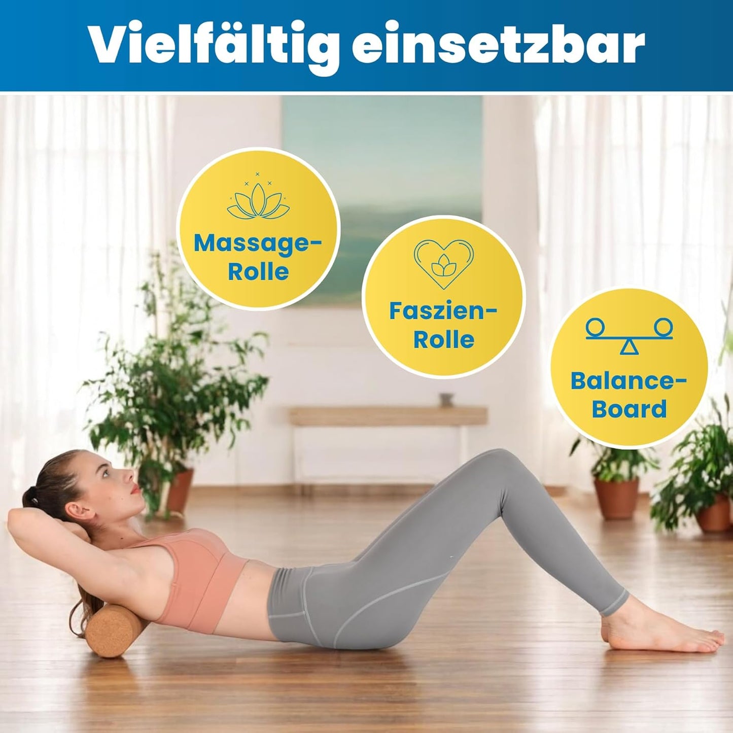 Balance-Board Starter Set mit Korkrolle, oval