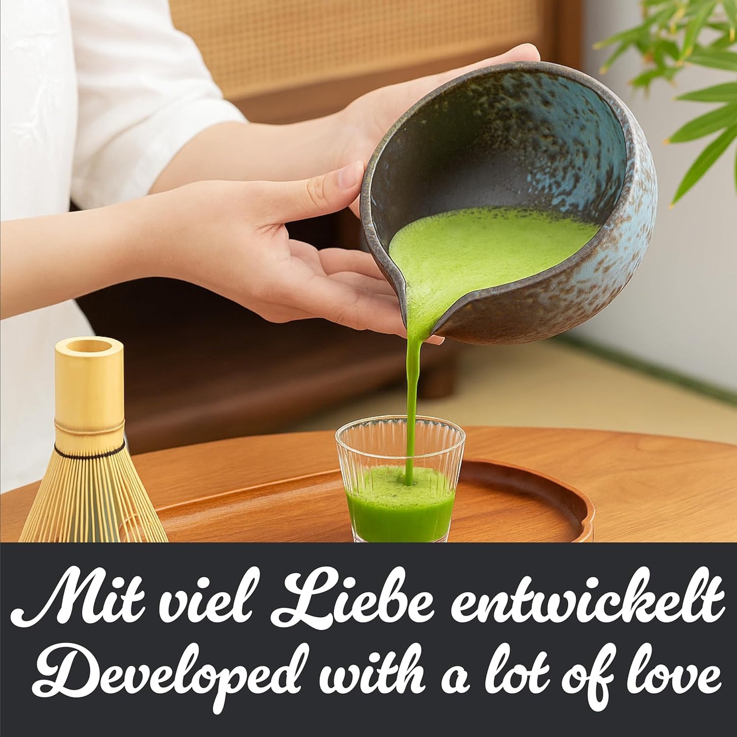 Matcha-Set mit Keramikschale und Zubehör, Rokusho