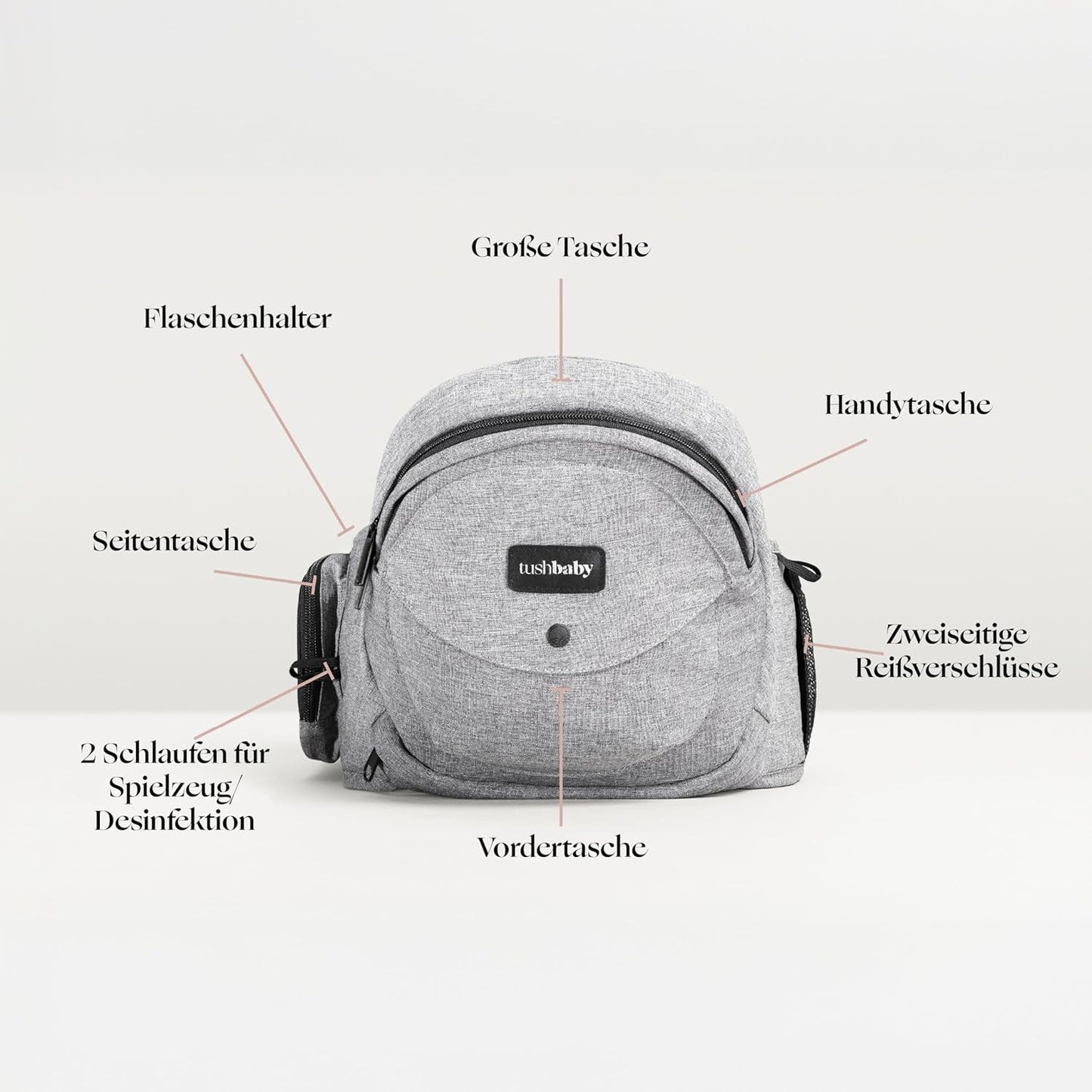 Ergonomische Baby-Hüftsitztrage, Grau