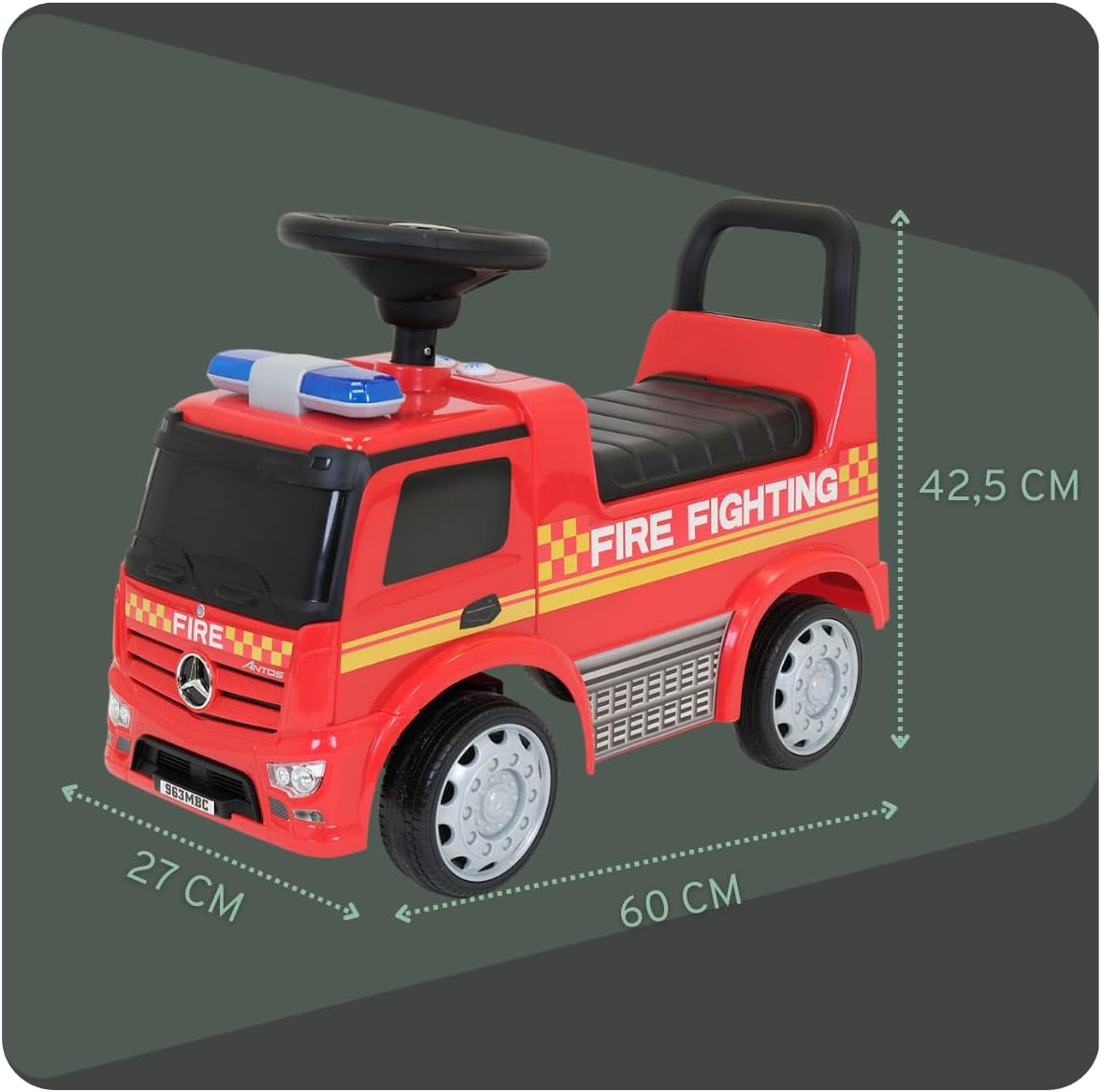 Rutschauto Feuerwehrauto mit Hupe, Rot