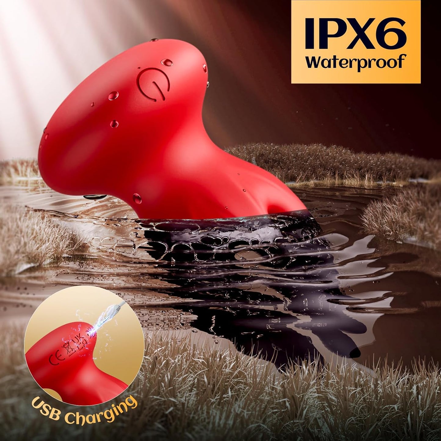 Oktopus Vibrator für Paare (10 Modi), red
