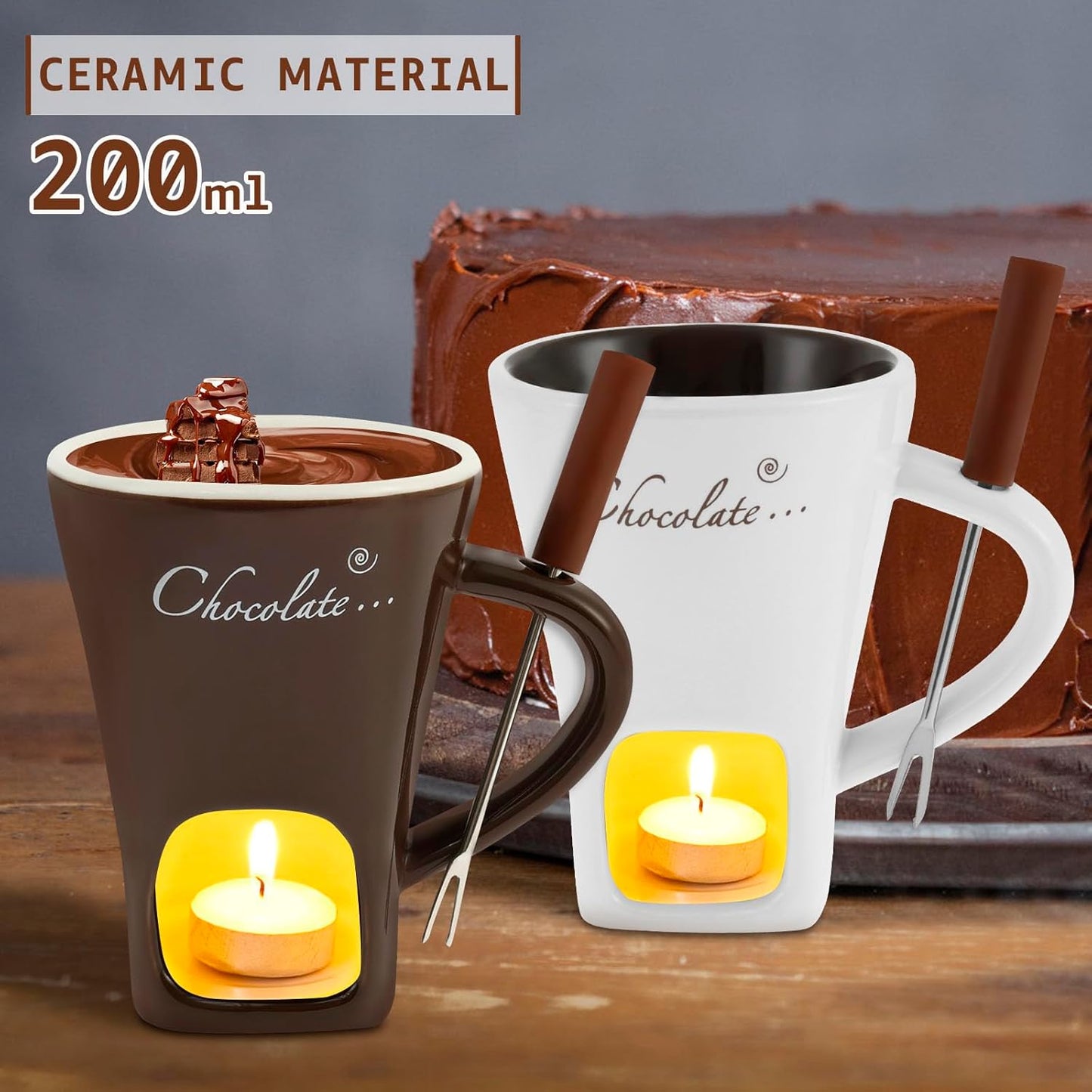 2er-Set Schokoladenfondue-Tassen, 2pcs