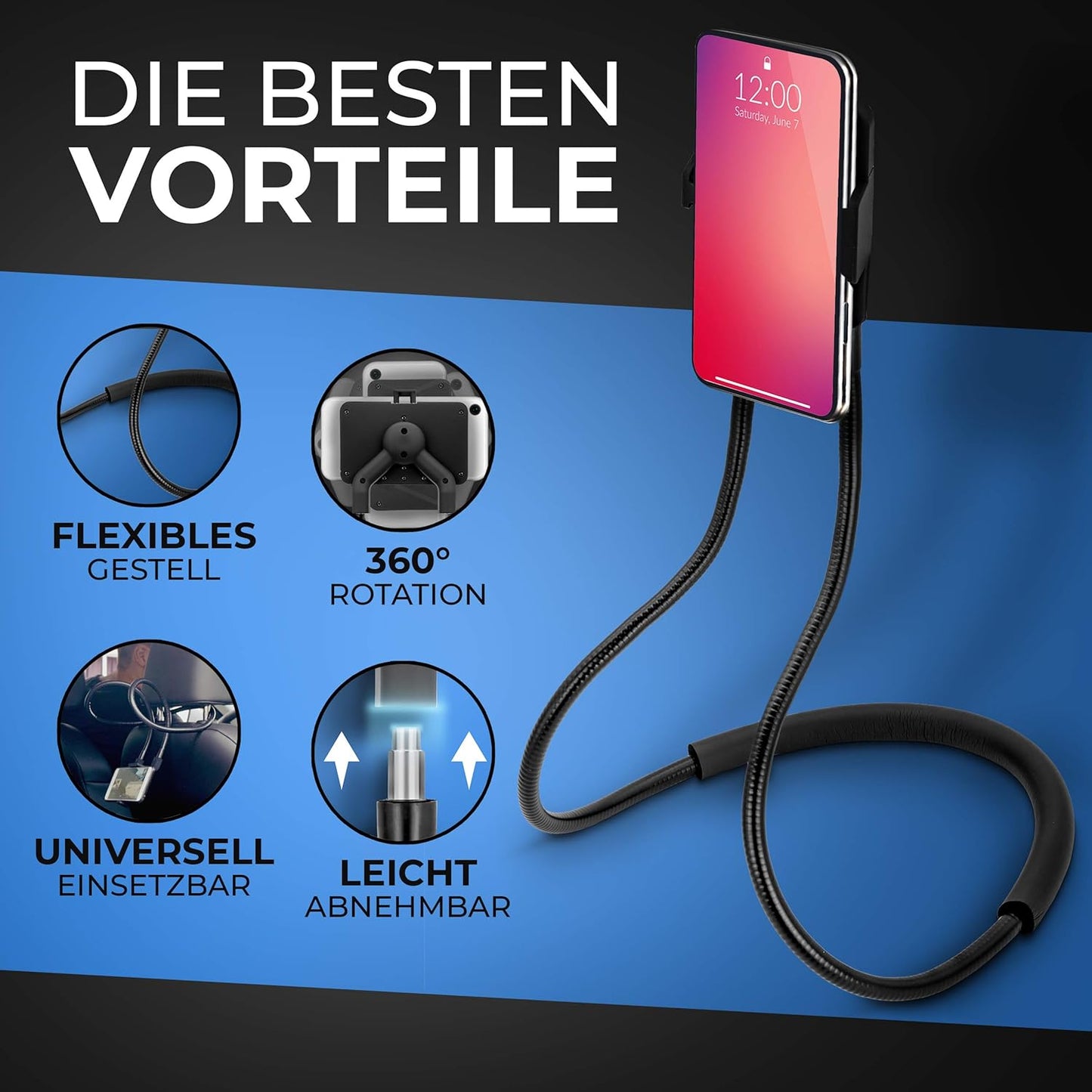 Schwanenhals Handyhalter für Bett und Sofa, Original