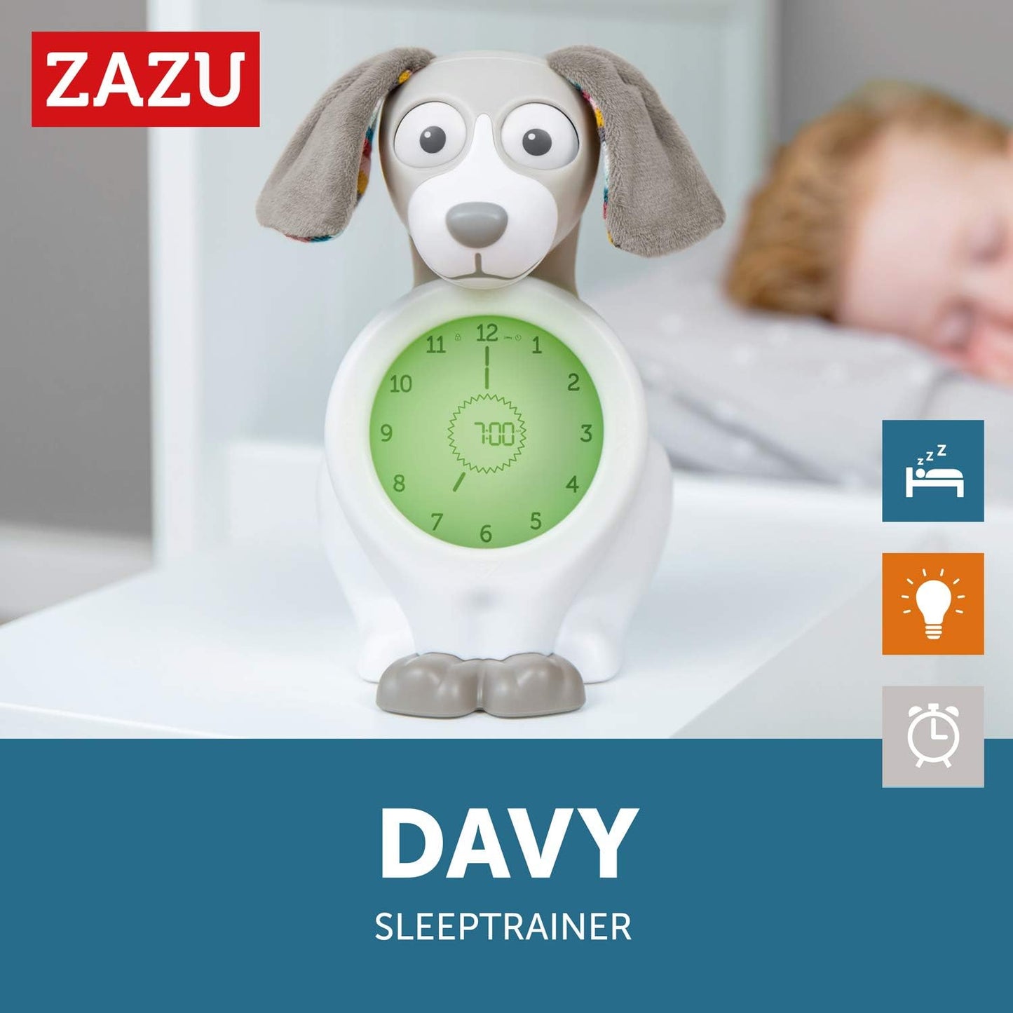 Davy - Pädagogischer Wecker & Schlaftrainer für Kinder, Taupe