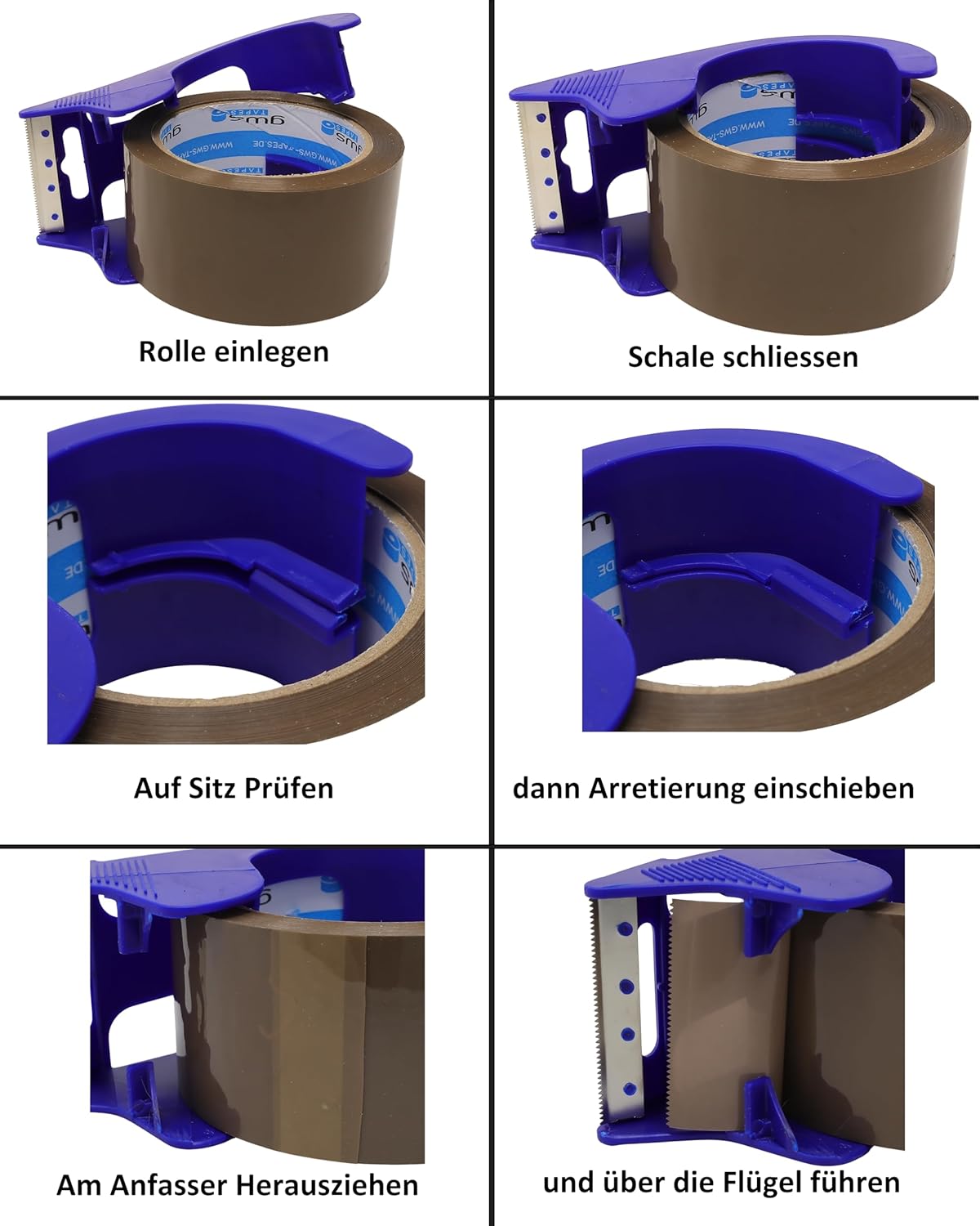 Verpackungs-Set mit Abroller & 36 Rollen Klebeband, 36 Büro/-Home Abroller 01 - Transparent