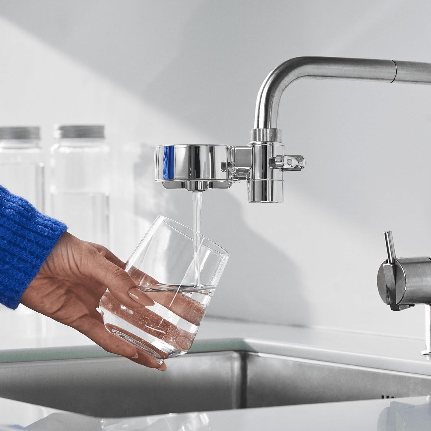 EcoPro Compact Wasserfilter-Set (inkl. 6 Kartuschen), Verchromt + 6 Ersatzkartuschen