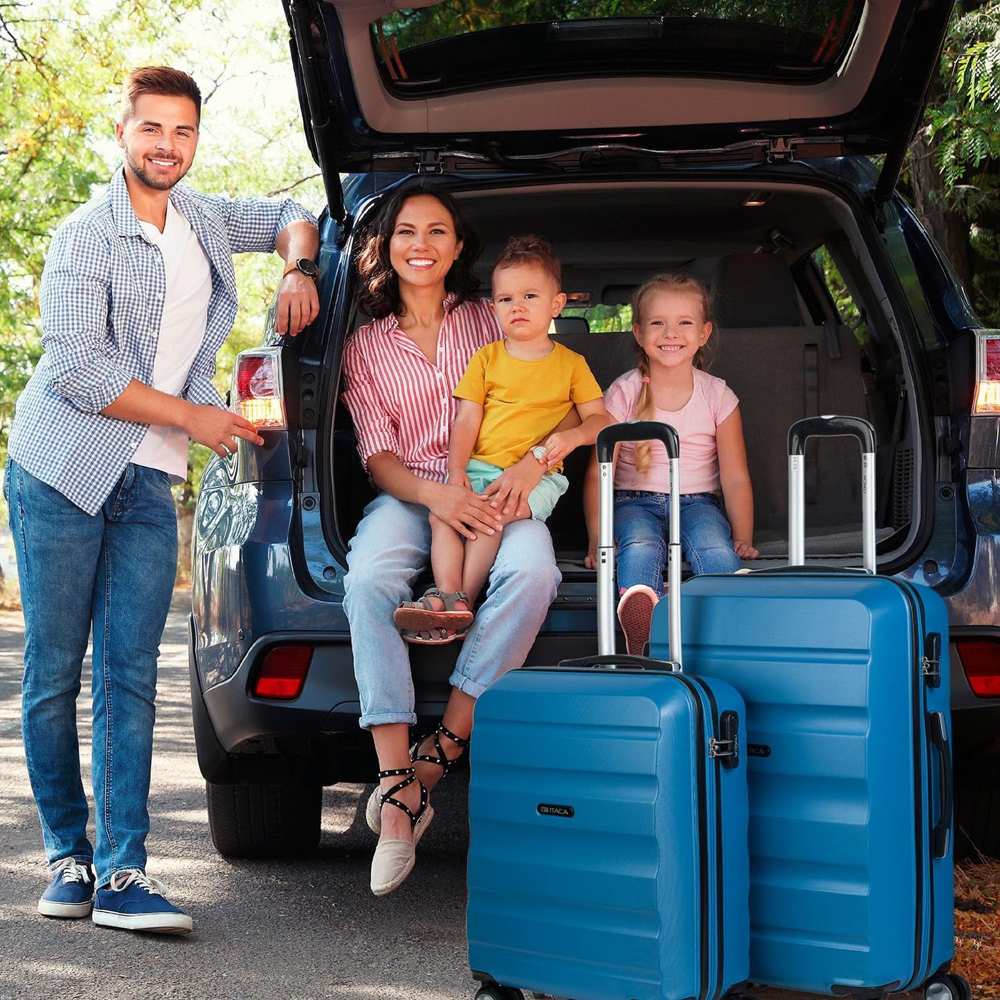 Hartschalenkoffer-Set für Reisen, Blau