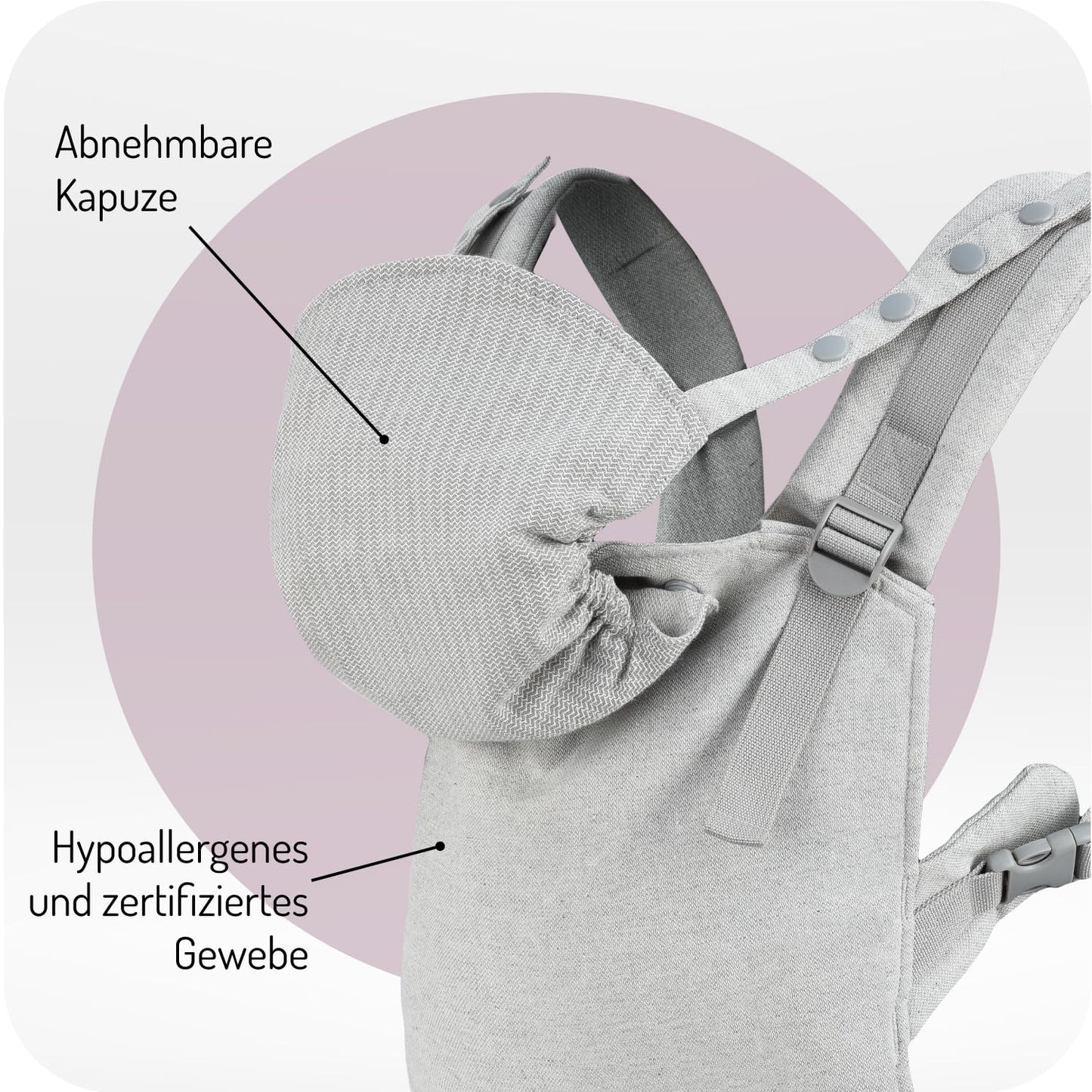 Babytrage mit 2 Tragepositionen, GRAY