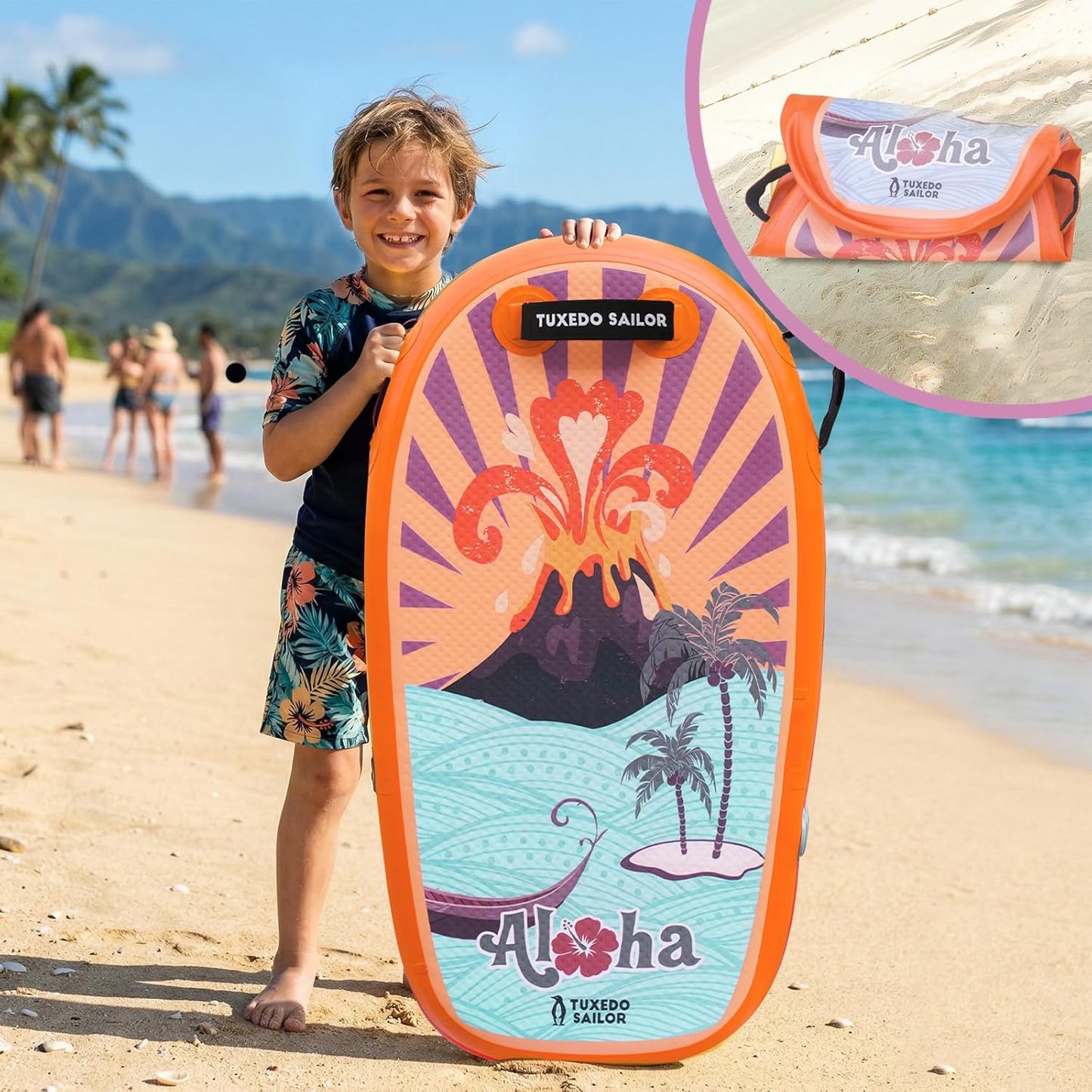 Aufblasbares Bodyboard, 110cm×50.8cm×10cm Vulkane