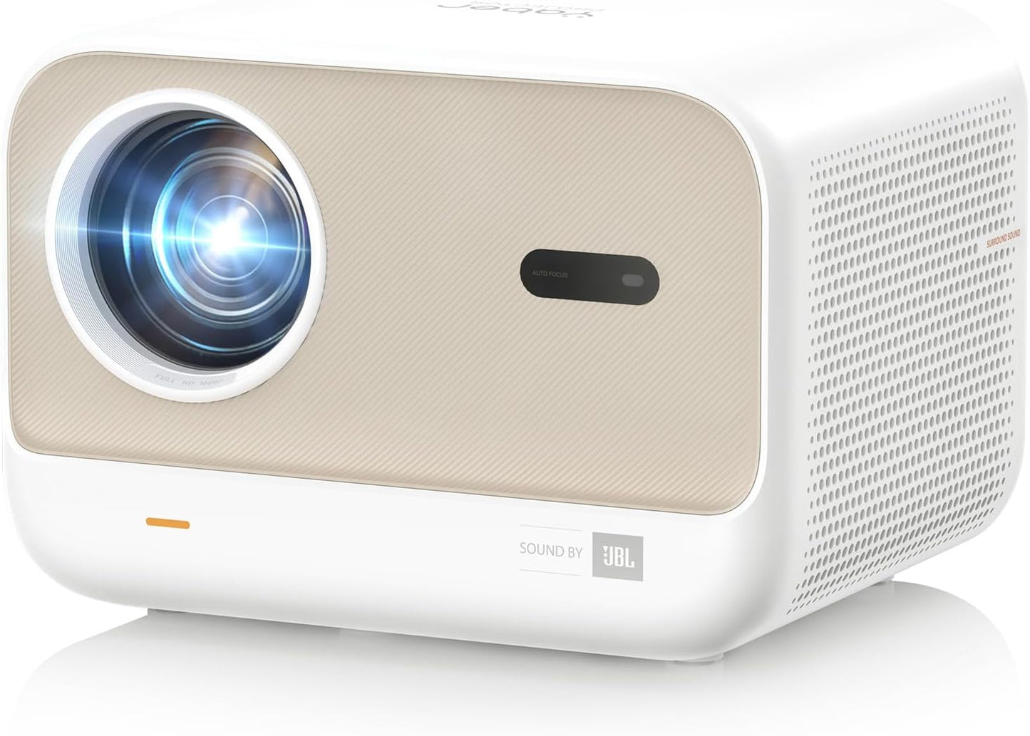 LED Projektor mit Autofokus und WiFi 6, Butterweiss