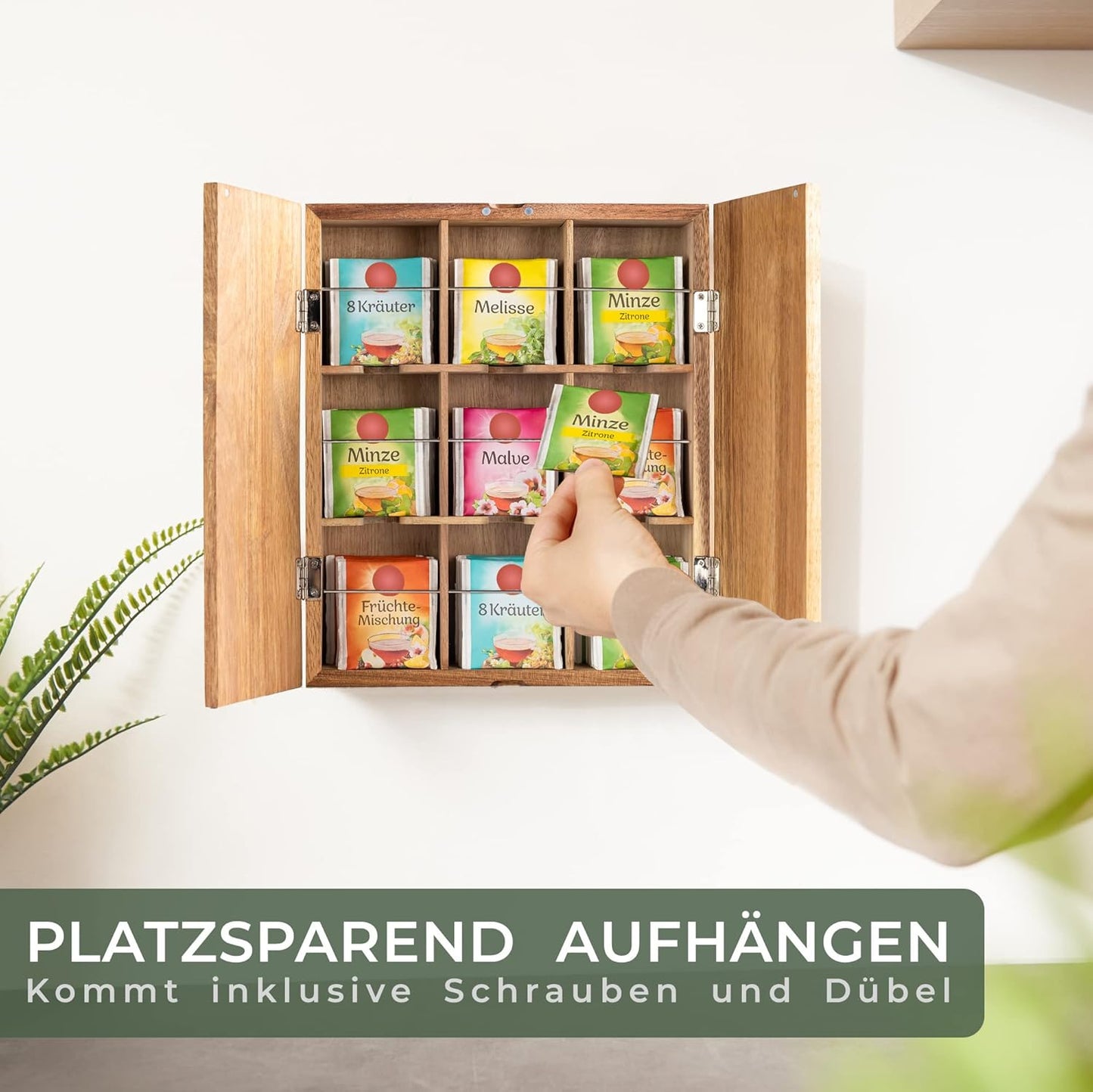 Teebox mit 9 Fächer