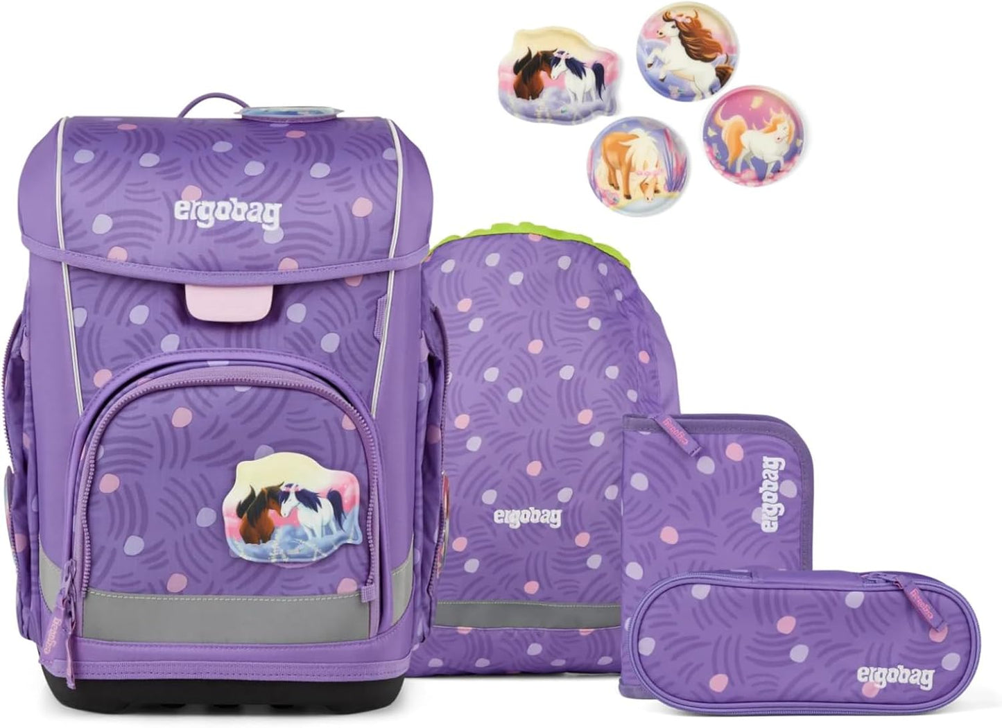 Cubo Light Schulranzen-Set PonyBäradies, Ponybäradies - Lavendel Einheitsgröße