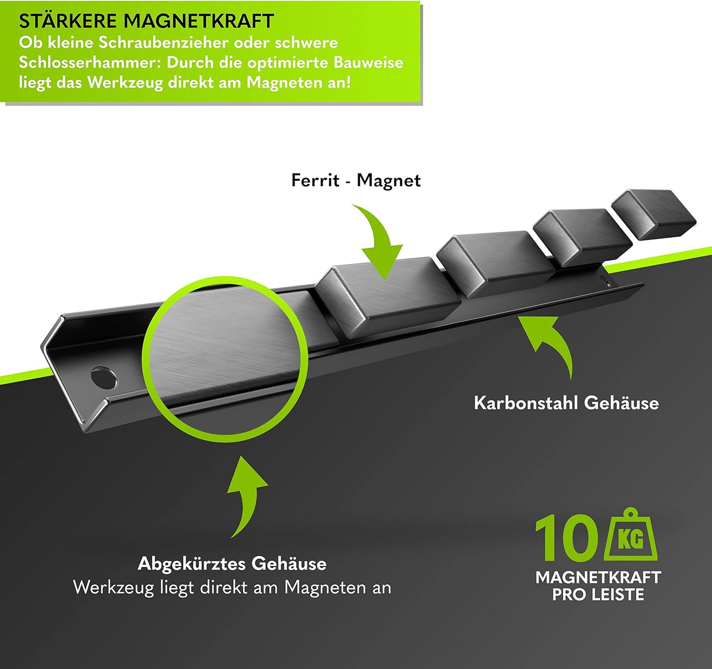 Magnetleisten Werkzeughalter-Set, 4 460 mm