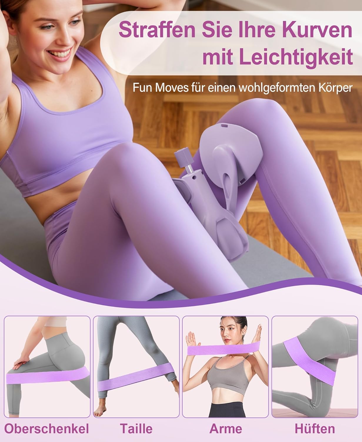 Oberschenkel- und Beckenbodentrainer, Violett