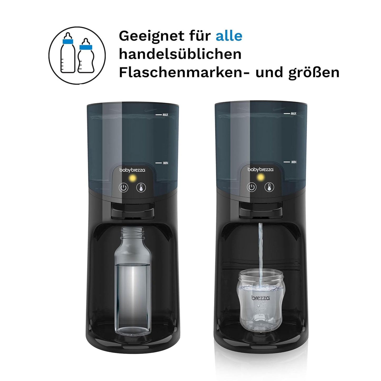 Wasserwärmer für Babynahrung mit 3 Temperaturstufen, Schwarz