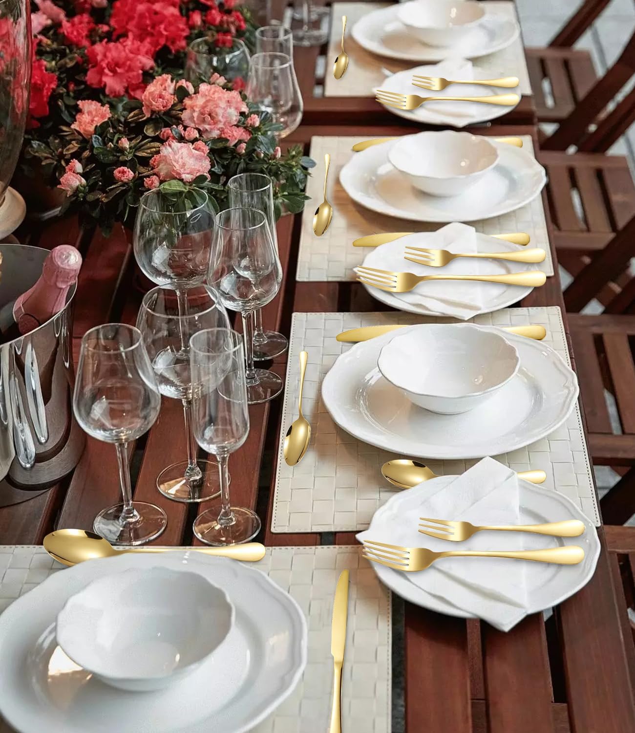Besteckset für 12 Personen, 60 Stück/Gold