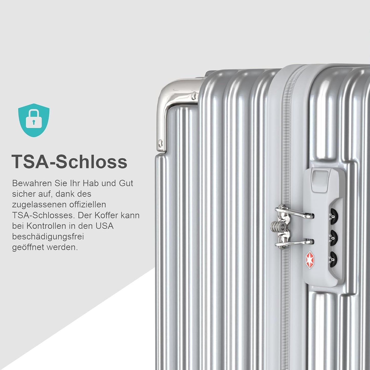 Hartschalenkoffer-Set mit TSA-Schloss (2-teilig), M/L