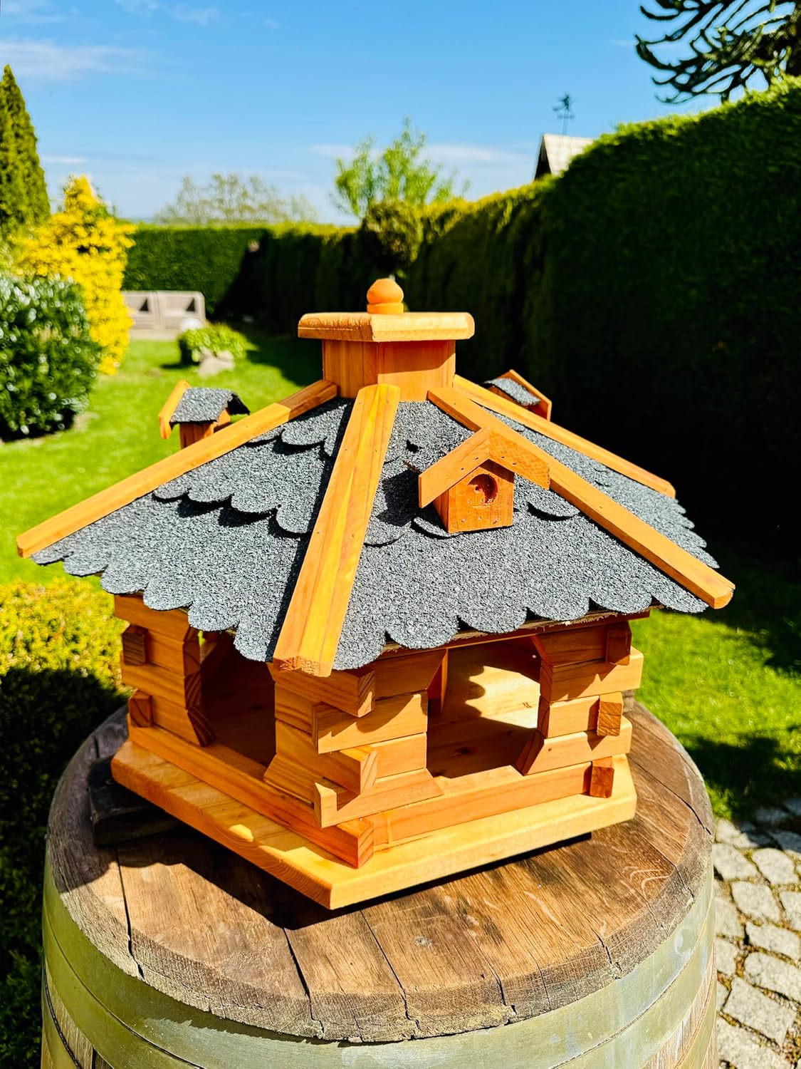 Sechseck-Vogelhaus, Größe XL ohne Ständer Schwarz - Braun
