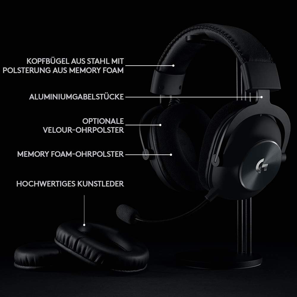 Pro X Lightspeed Gaming-Headset mit Blue VO!CE Technologie, Standard Edition Headset Schwarz