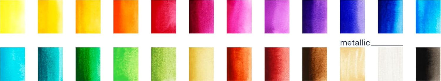 26-teiliges Aquarellfarben-Set mit Mischpalette, 26-teiliges Set, Aquarellfarben
