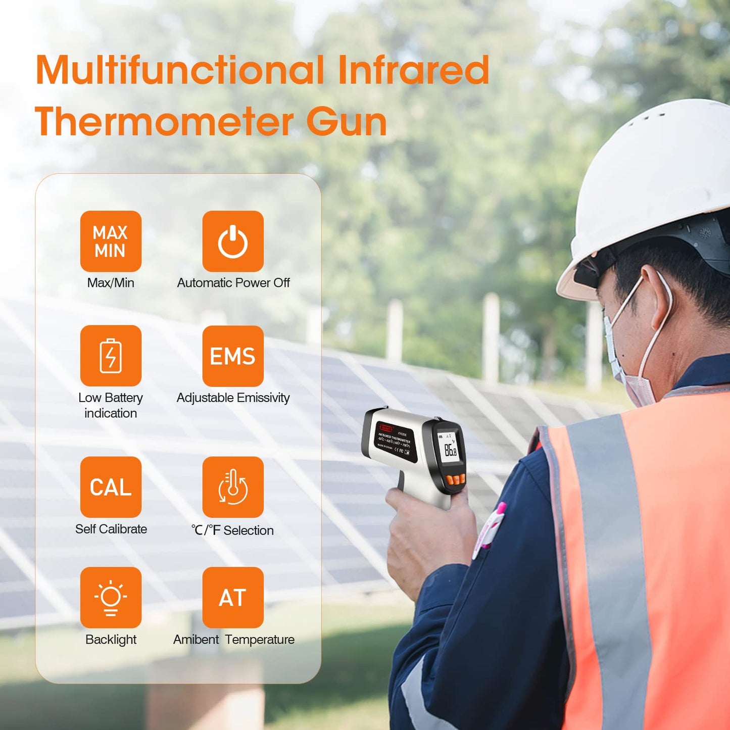 Infrarot Laser-Thermometer, Grauen.