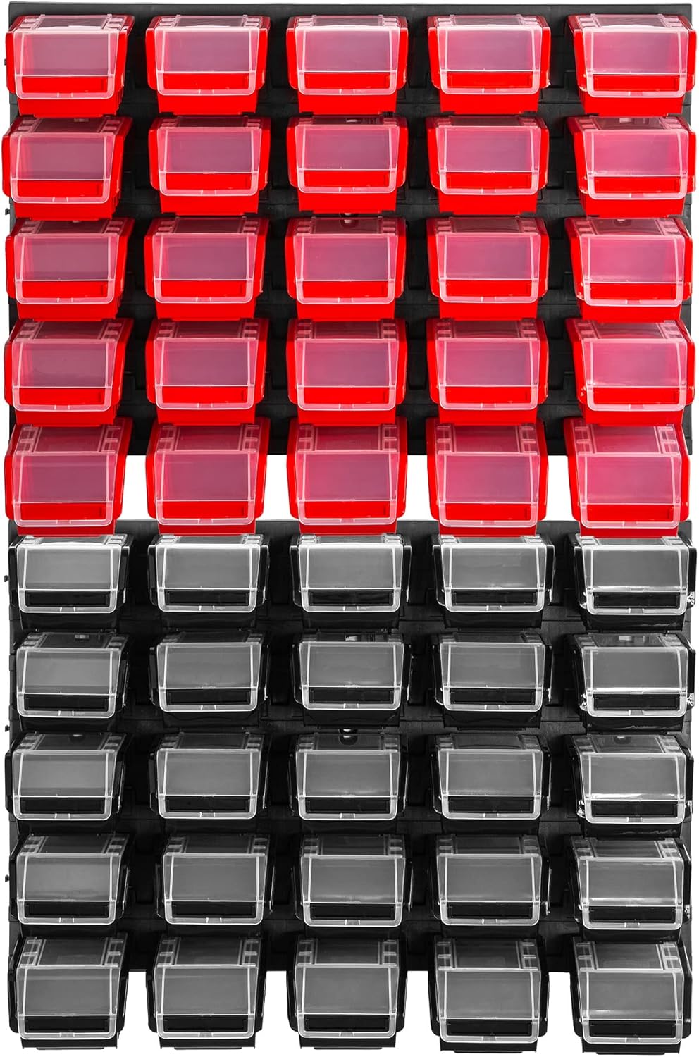 Werkstattwandregal mit Lagersystem, 50 tlg. Schwarz&rot