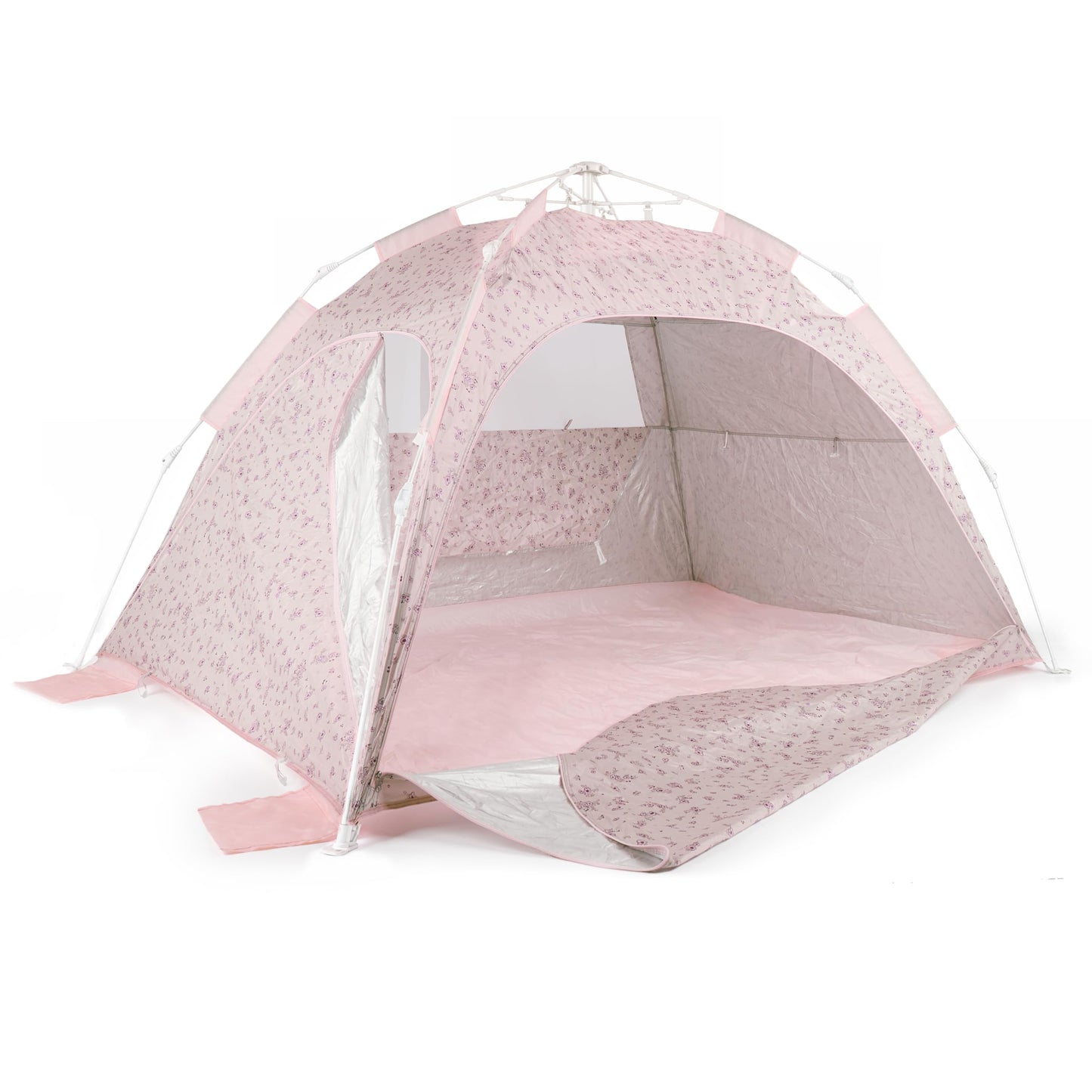 Strandmuschel Pop Up XXL Quick-Up Zelt mit UV Schutz 80+, Strandzelt Dreamy Flowers
