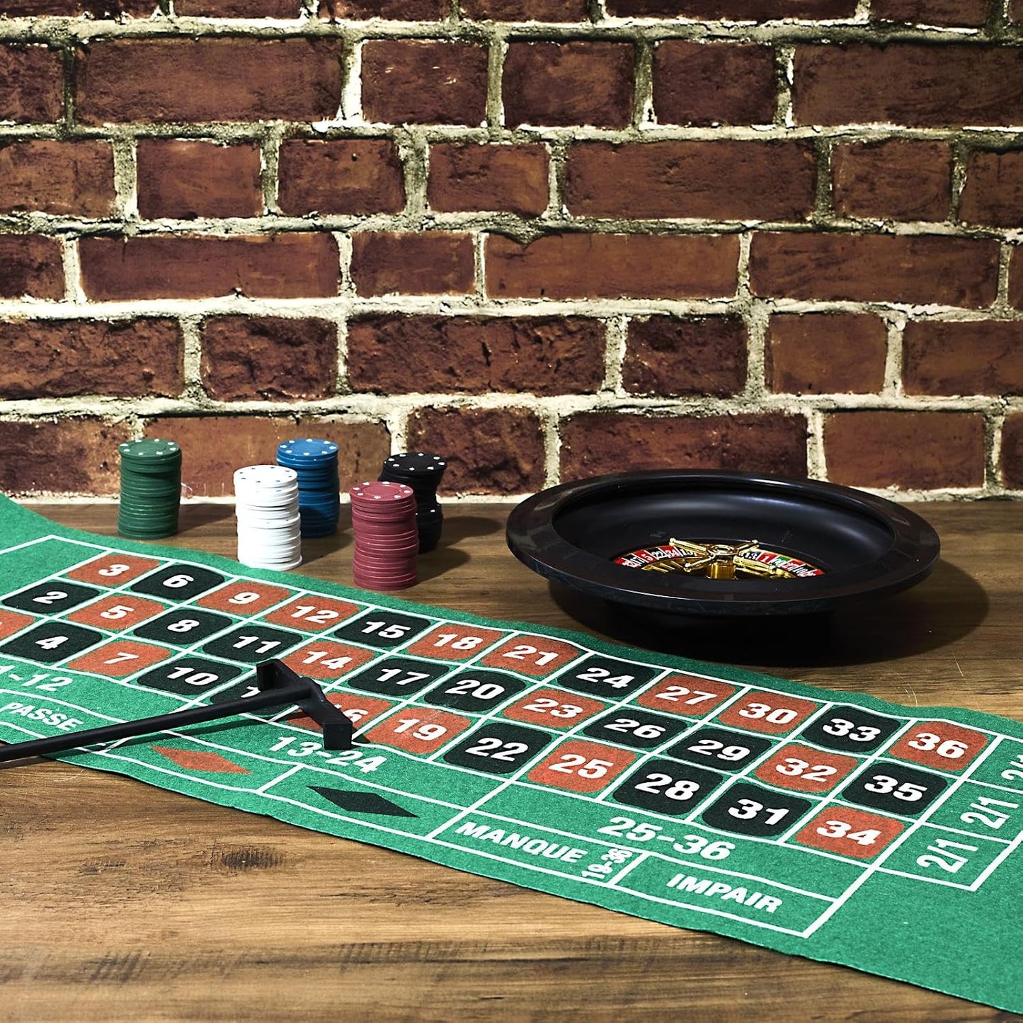Roulette-Rad und Wettbereich
