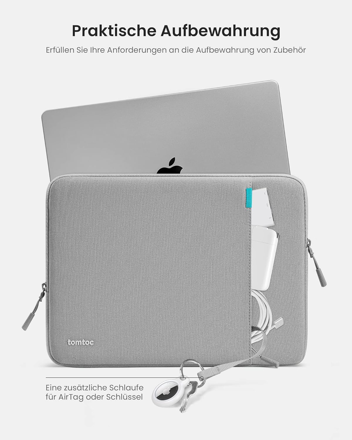 360° MacBook Schutzhülle, 13 Zoll für MacBook Air/Pro Grau