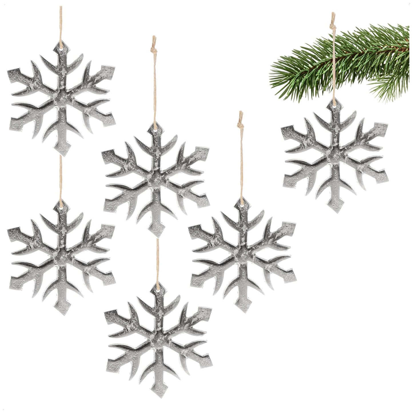 Schneeflocken-Set, 6 Stück 6 Stück - 11cm - Alu