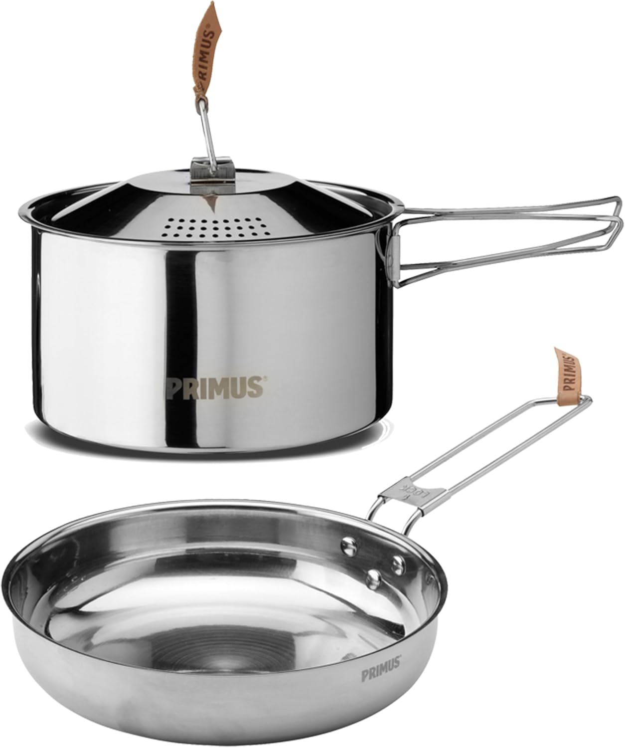 Camping Kochgeschirr, 1,8 L Topf + 21 cm Pfanne