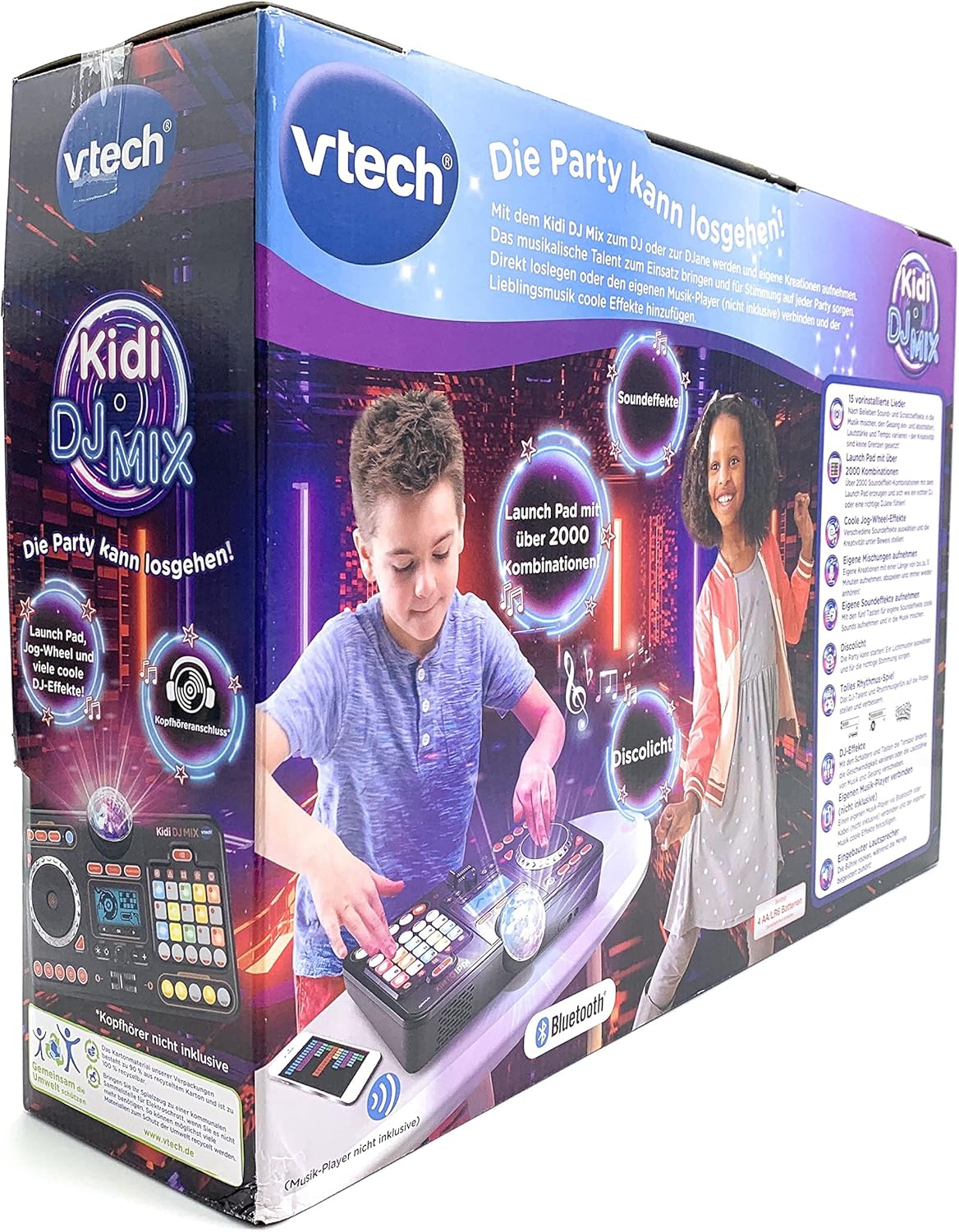 Kidi DJ Mix DJ-Mischpult für Kinder, Schwarz