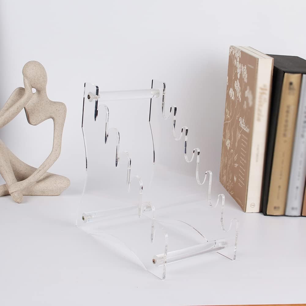 2 Stück Messerständer Display für 6 Messer, Transparent 2 Stück