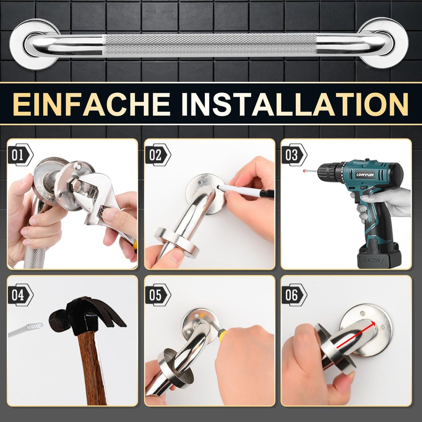 Haltegriff für Bad und Dusche (40 cm), 40 cm