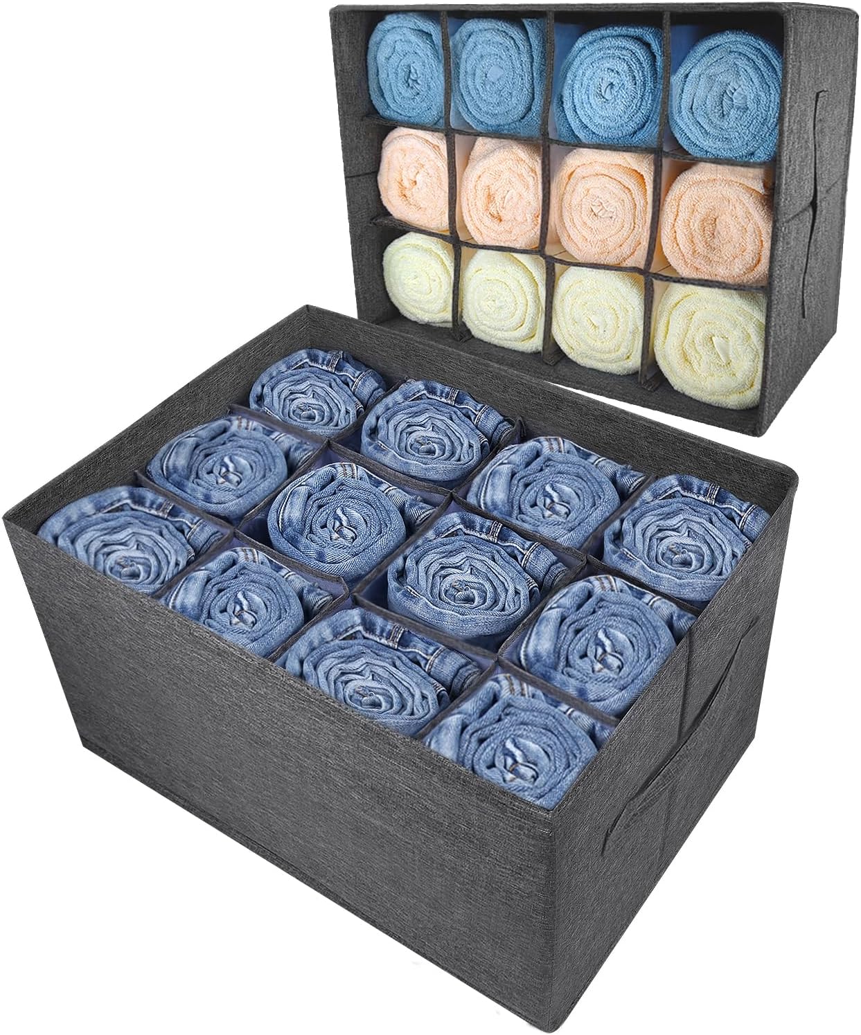 2er-Set Kleiderschrank-Organizer, 2 Stück Grau