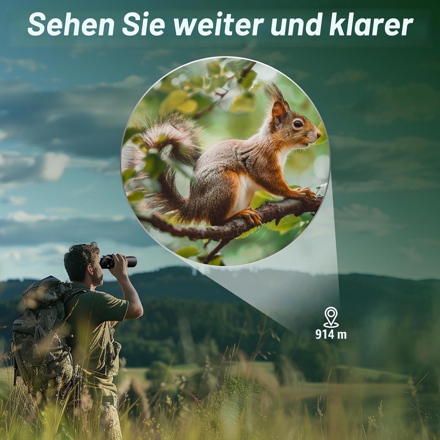 HD-Fernglas 20x70, Schwarz