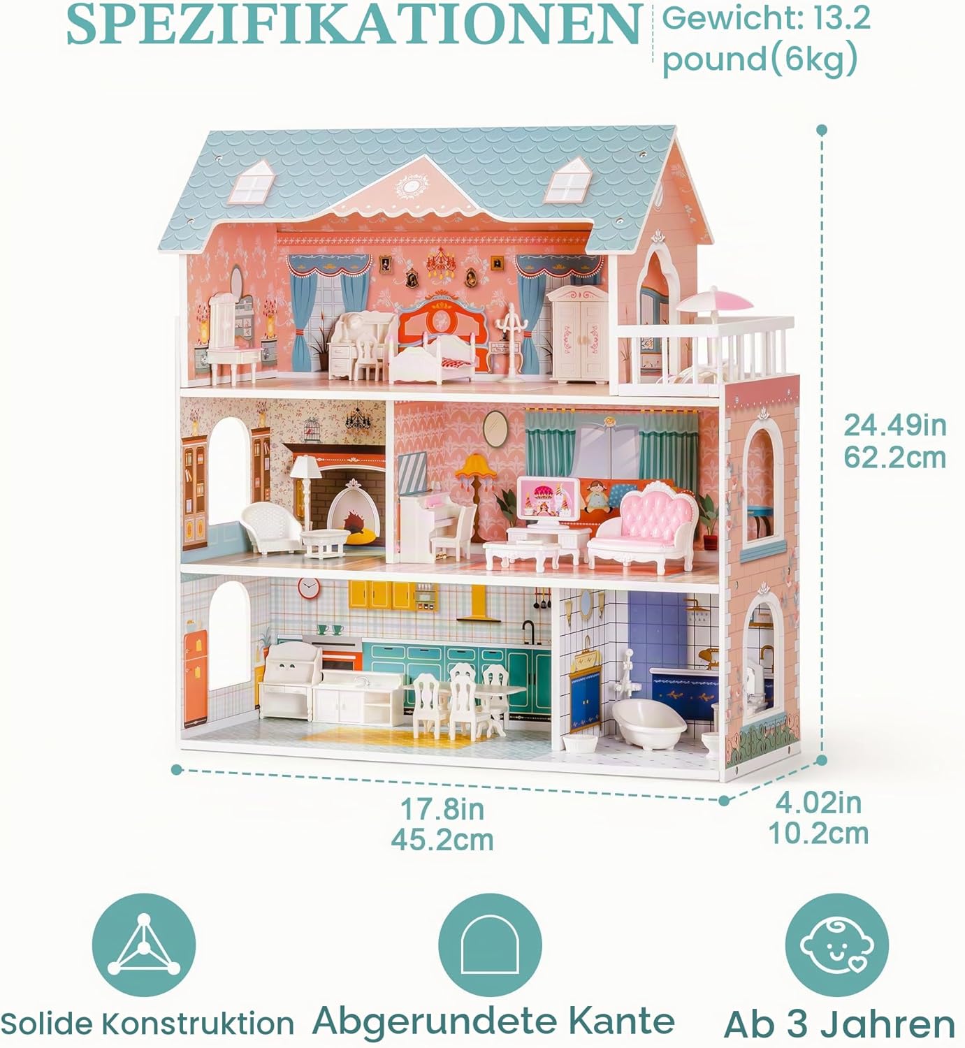 Puppenhaus mit Möbeln und Zubehör