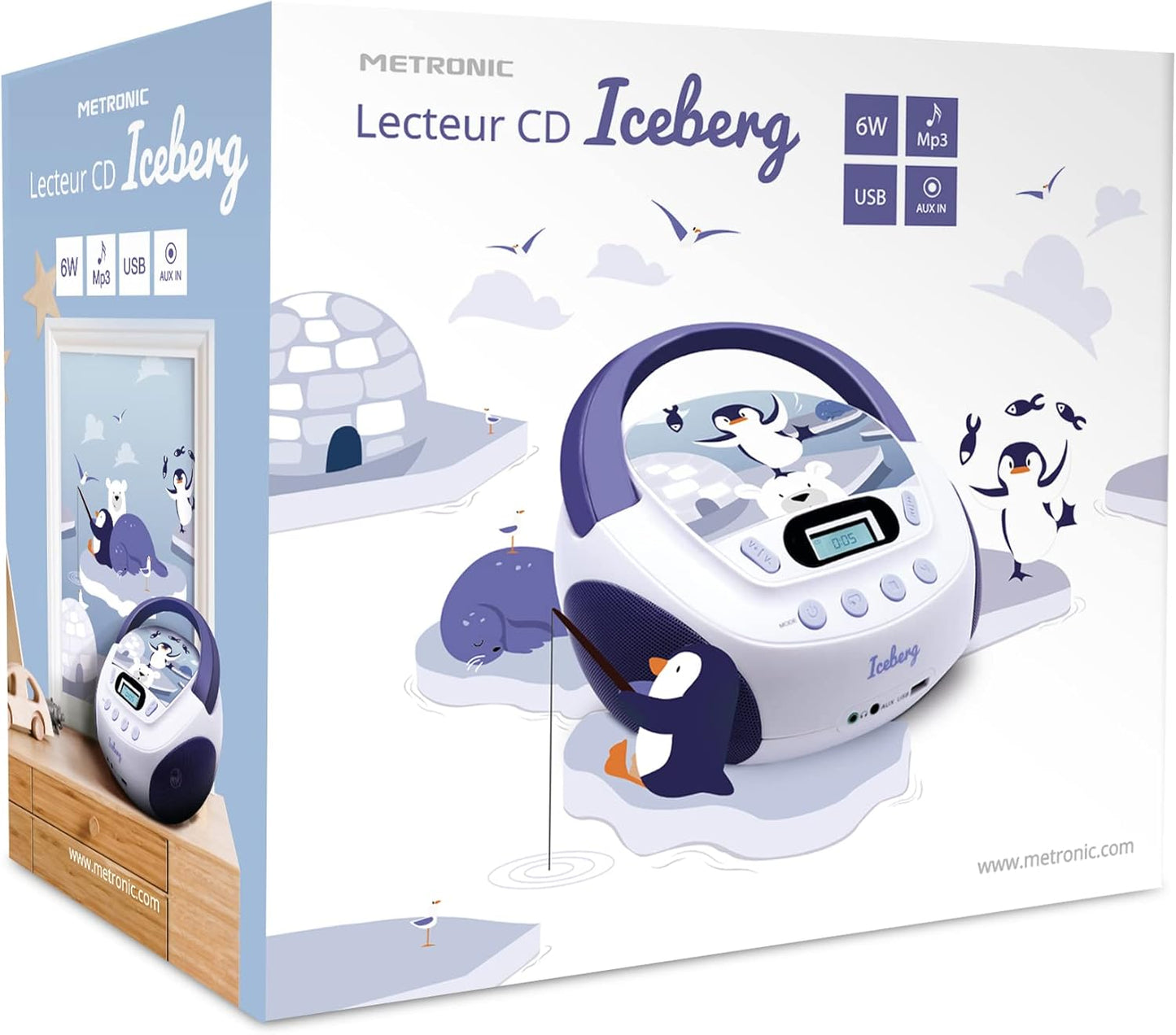 Iceberg CD-Player für Kinder, blau