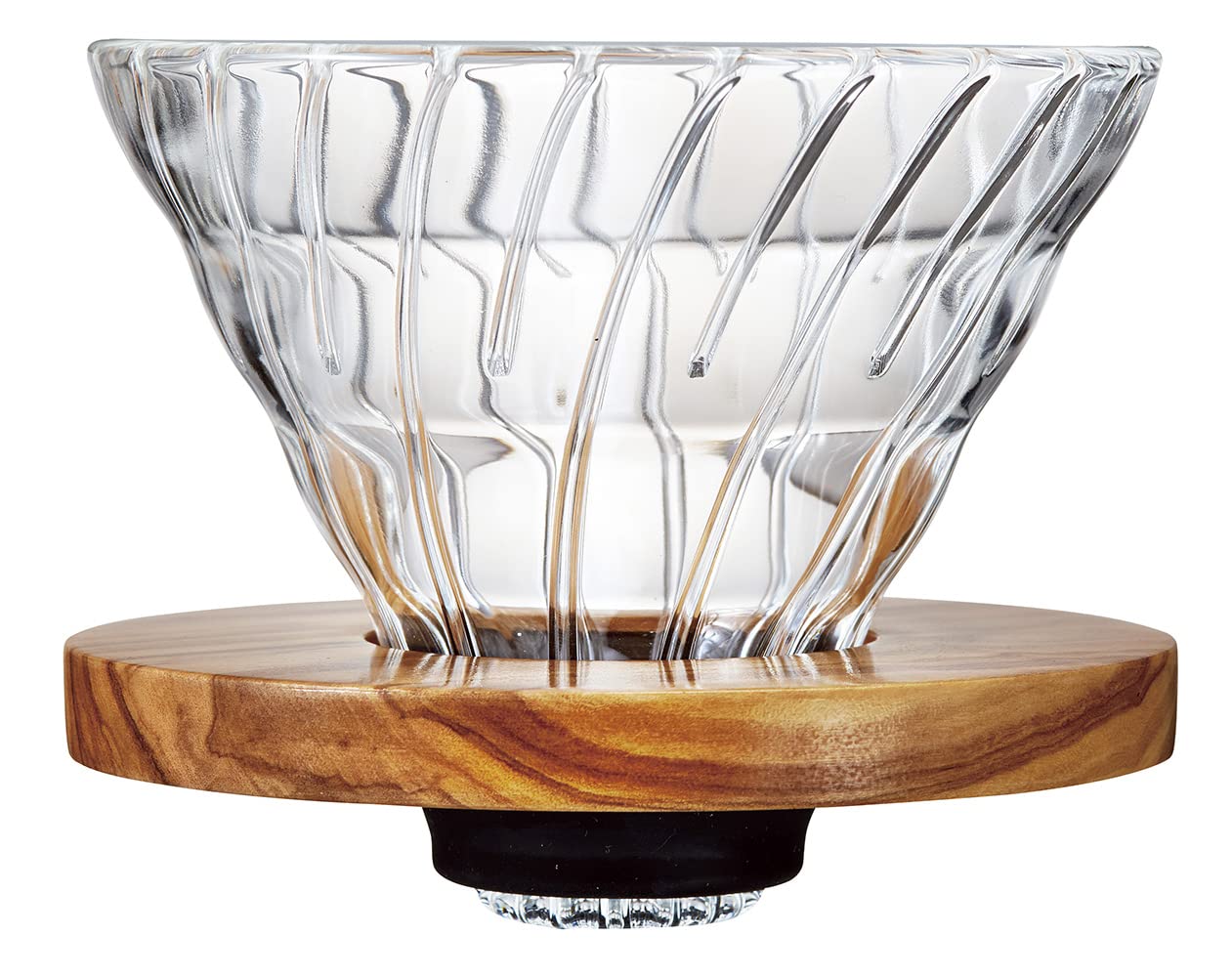 V60 Kaffee-Tropfer, Olivenholz 2 Glas