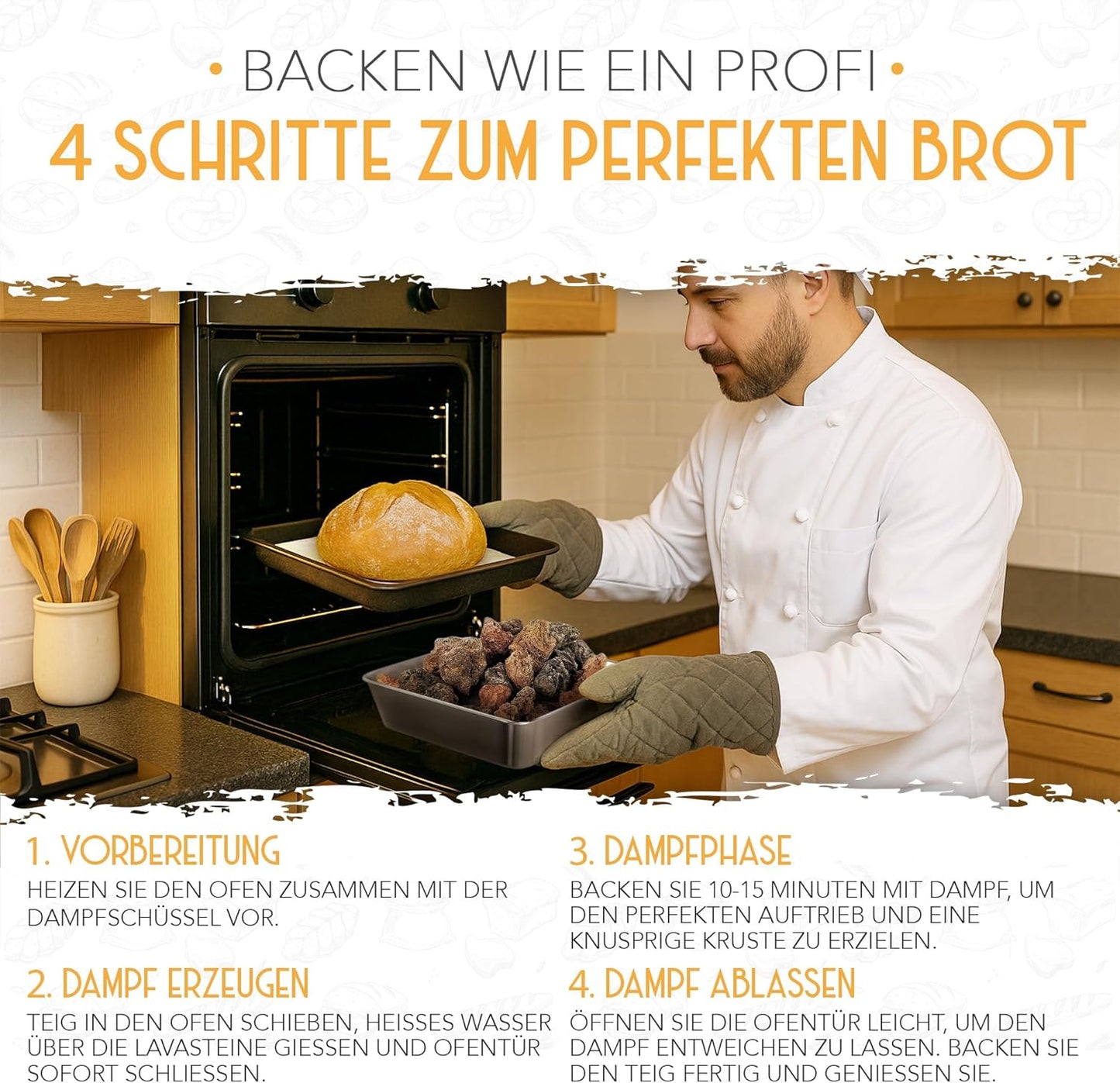 Dampfschüssel mit Lavasteinen, Dampfschüssel - mit Lavasteinen