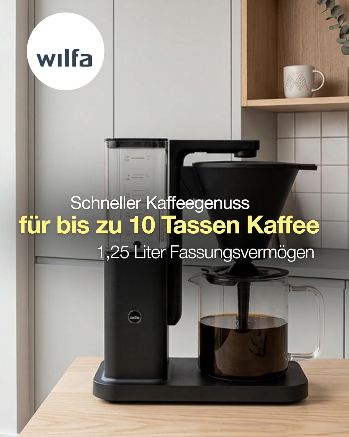 Zense Filterkaffeemaschine mit Brewfresh Technologie, Manuell Kunststoff Schwarz