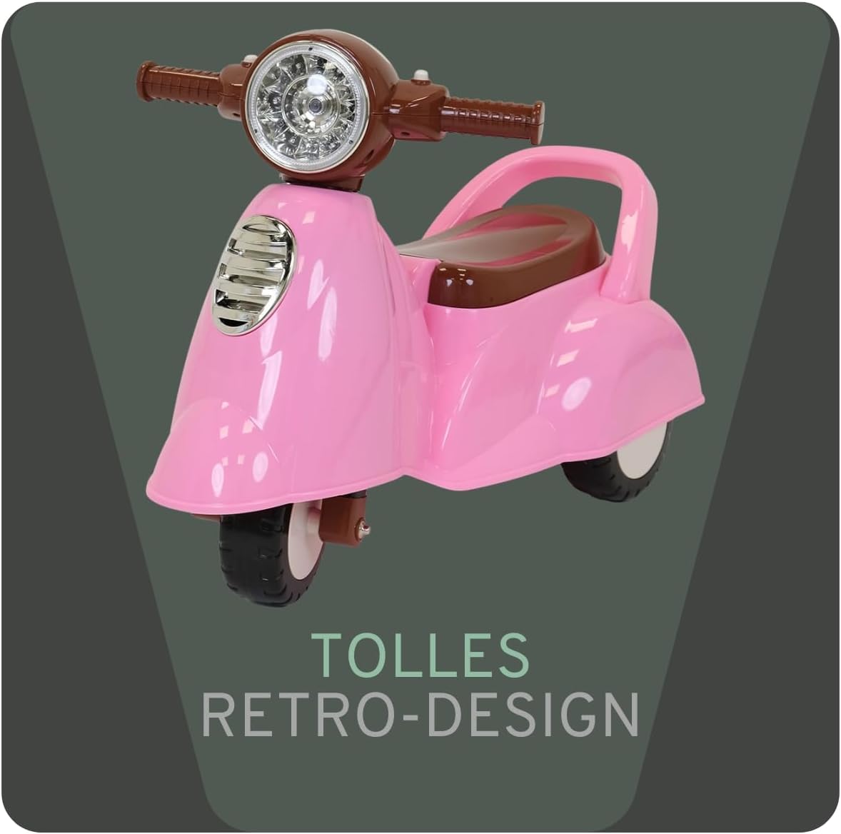 Riding Car Retro Scooter mit Hupe, Retro Rosa