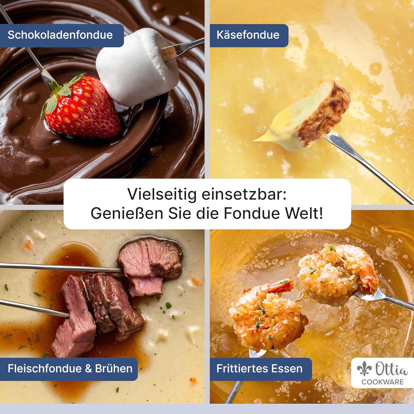 Fondue-Set aus Gusseisen, Schwarz