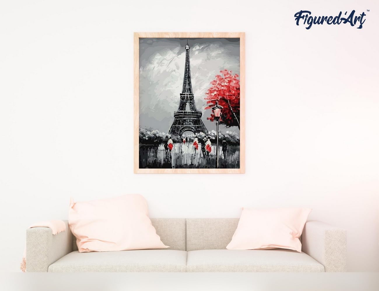 Malen nach Zahlen Set - Paris Eiffelturm, Paris Eiffelturm 40x50cm Mit Keilrahmen (nicht gespannt)